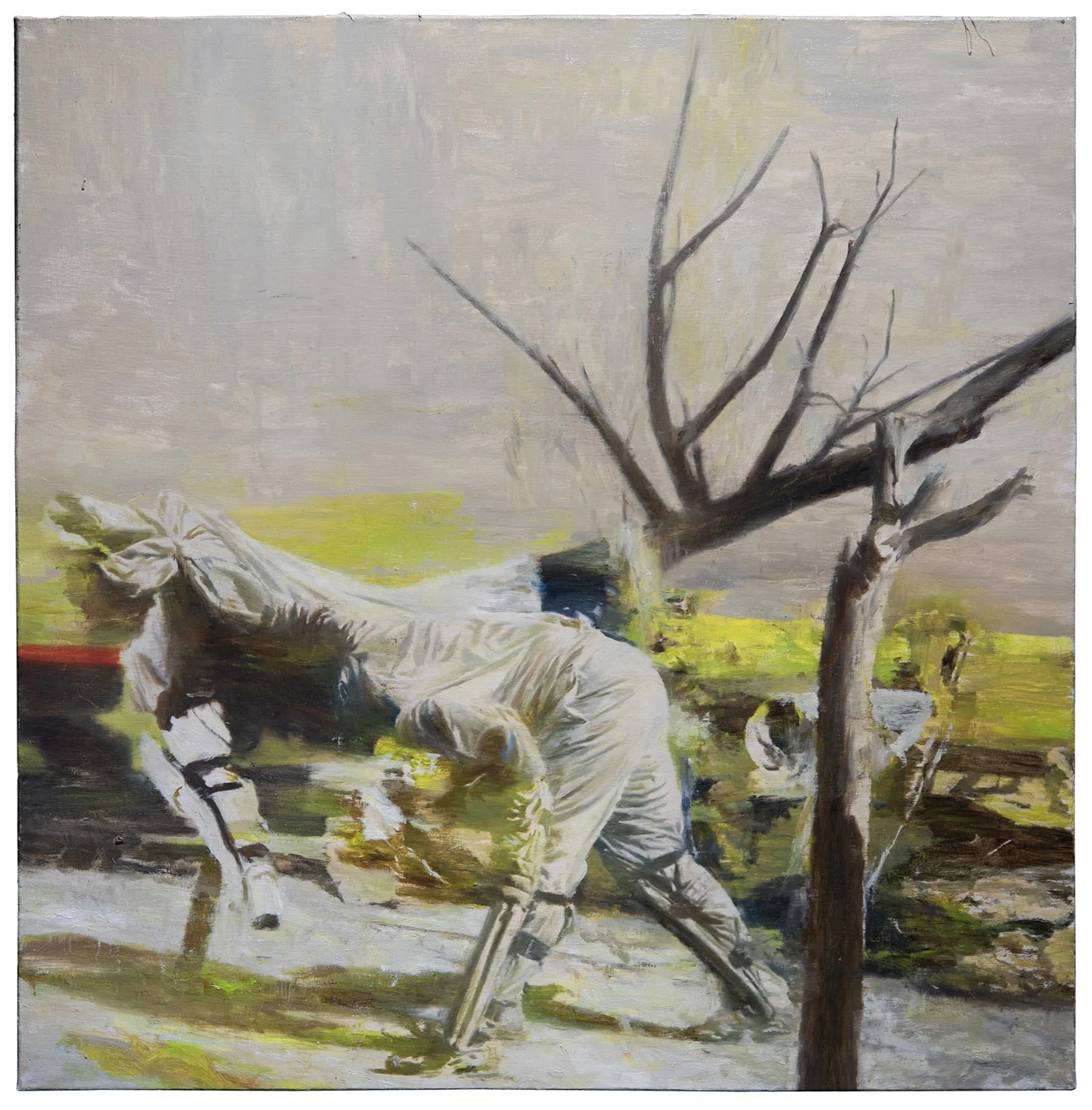 PHIL HALE  WALK THROUGH WALLS OR DON'T  (07)  Oil on Canvas 32 x 32 inches 81.3 x 81.3 centimeters  $15,000   INQUIRE →  
