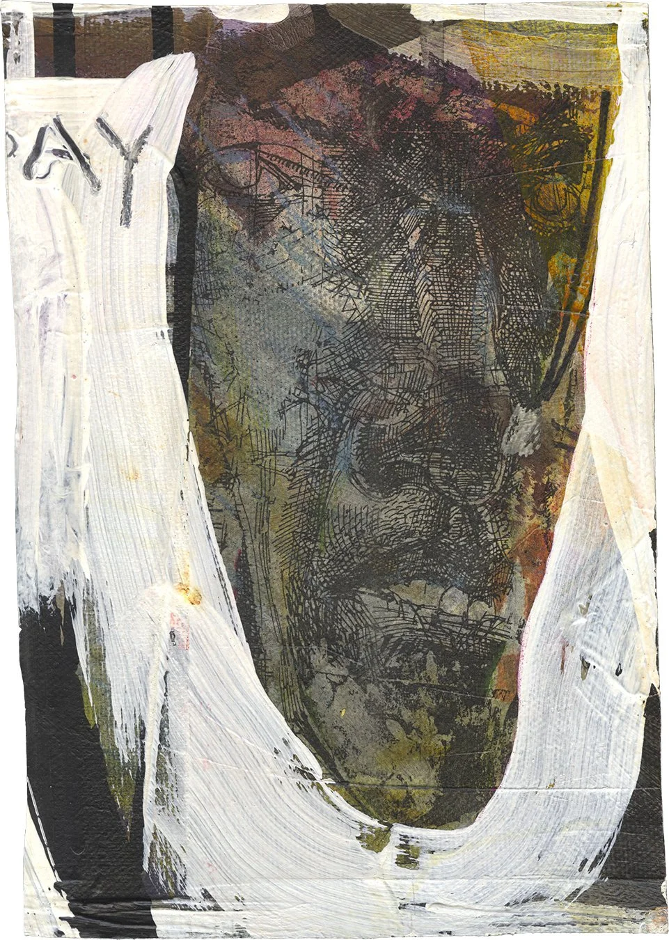 BARRON STOREY  FRAGMENT 9  Ink and acrylic on deconstructed canvas 9 x 5.7 inches (approx.)  $500   SOLD