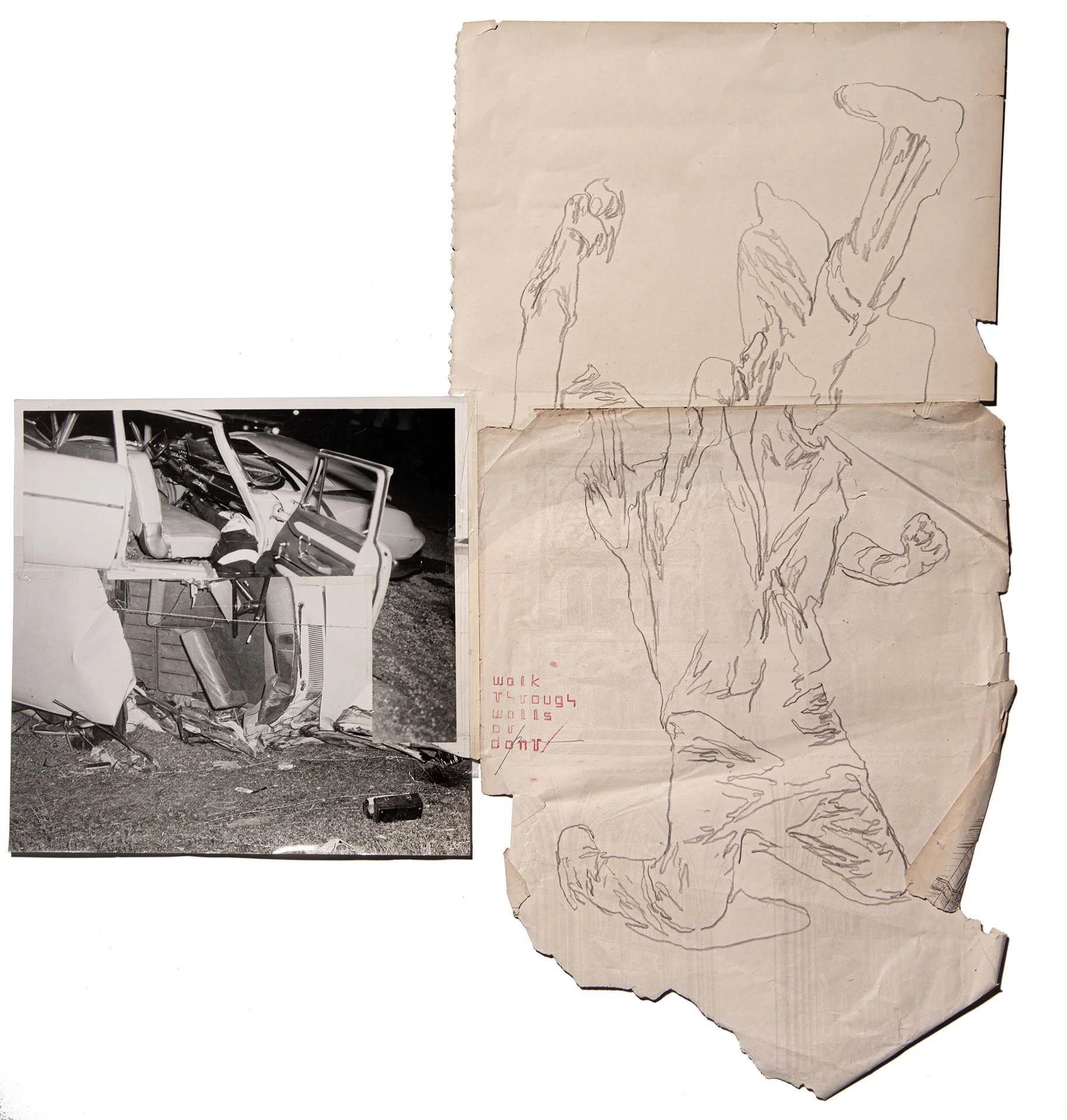 PHIL HALE  WALK THROUGH WALLS OR DON'T (03)  Graphite on antique prints, photograph 28 x 28 inches (approx.) 71.1 x 71.1 centimeters (approx.)   $4000   INQUIRE →  