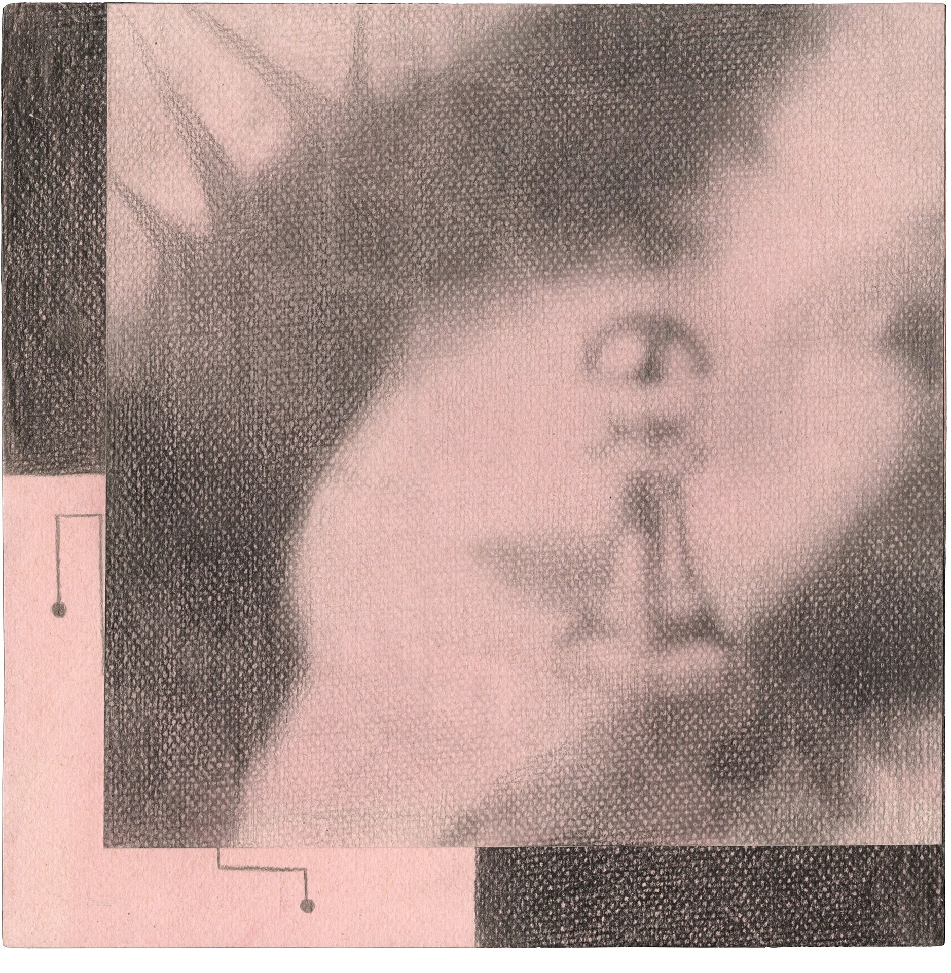 RIM BAUDEY  MAPS OF A GROWN-UP PAWN  Graphite on hand-toned paper mounted on MDF board 8.9 x 8.8 inches 22.5 × 22.3 centimeters  $900   INQUIRE →  