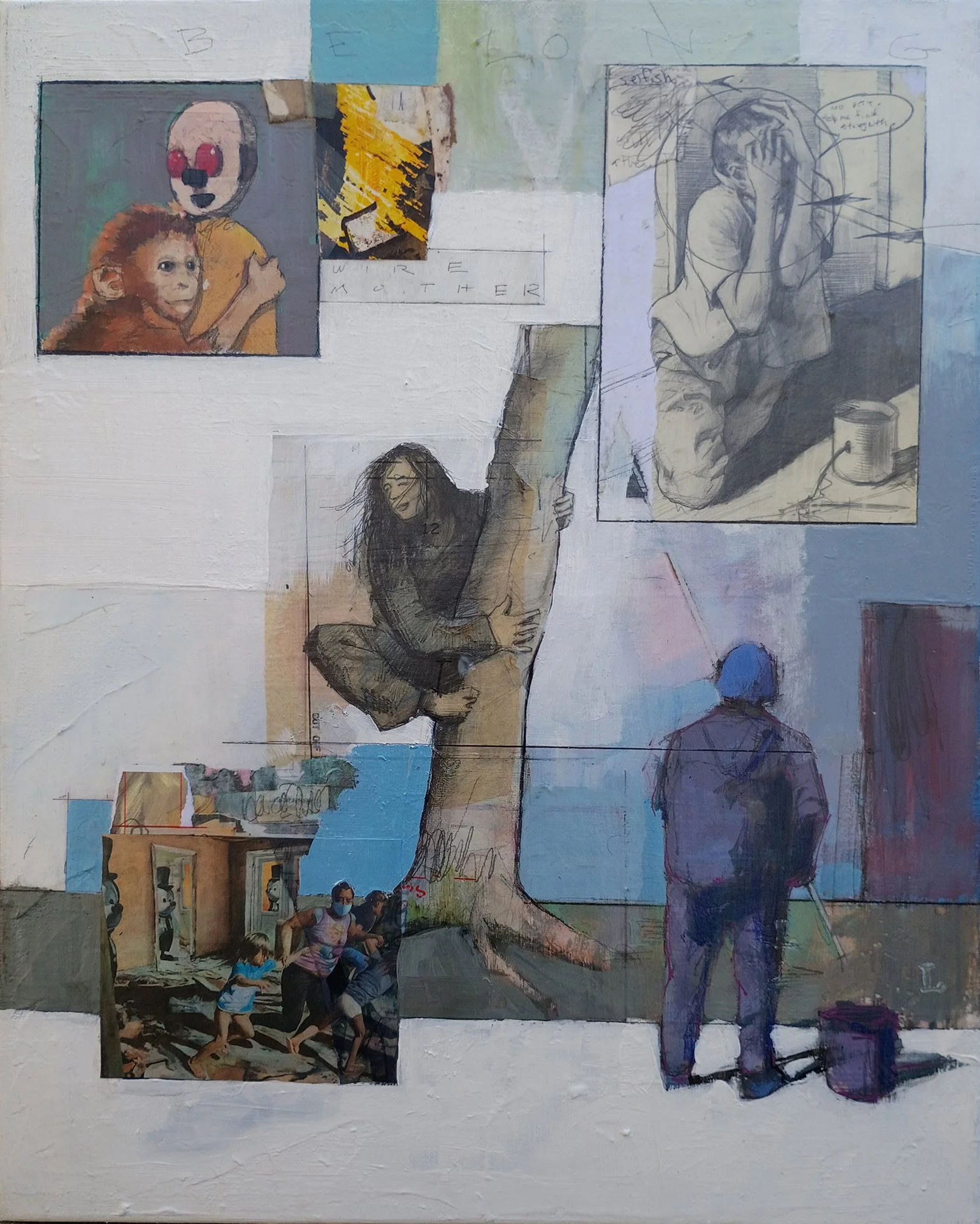  ADAM CALDWELL  BELONG VERSO Mixed media on canvas 20 x 16 inches 50.8 x 40.6 centimeters  $600   INQUIRE →  