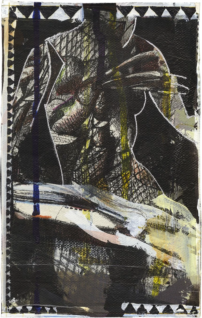 BARRON STOREY  FRAGMENT 10  Ink and acrylic on deconstructed canvas 9 x 5.7 inches (approx.)   SOLD