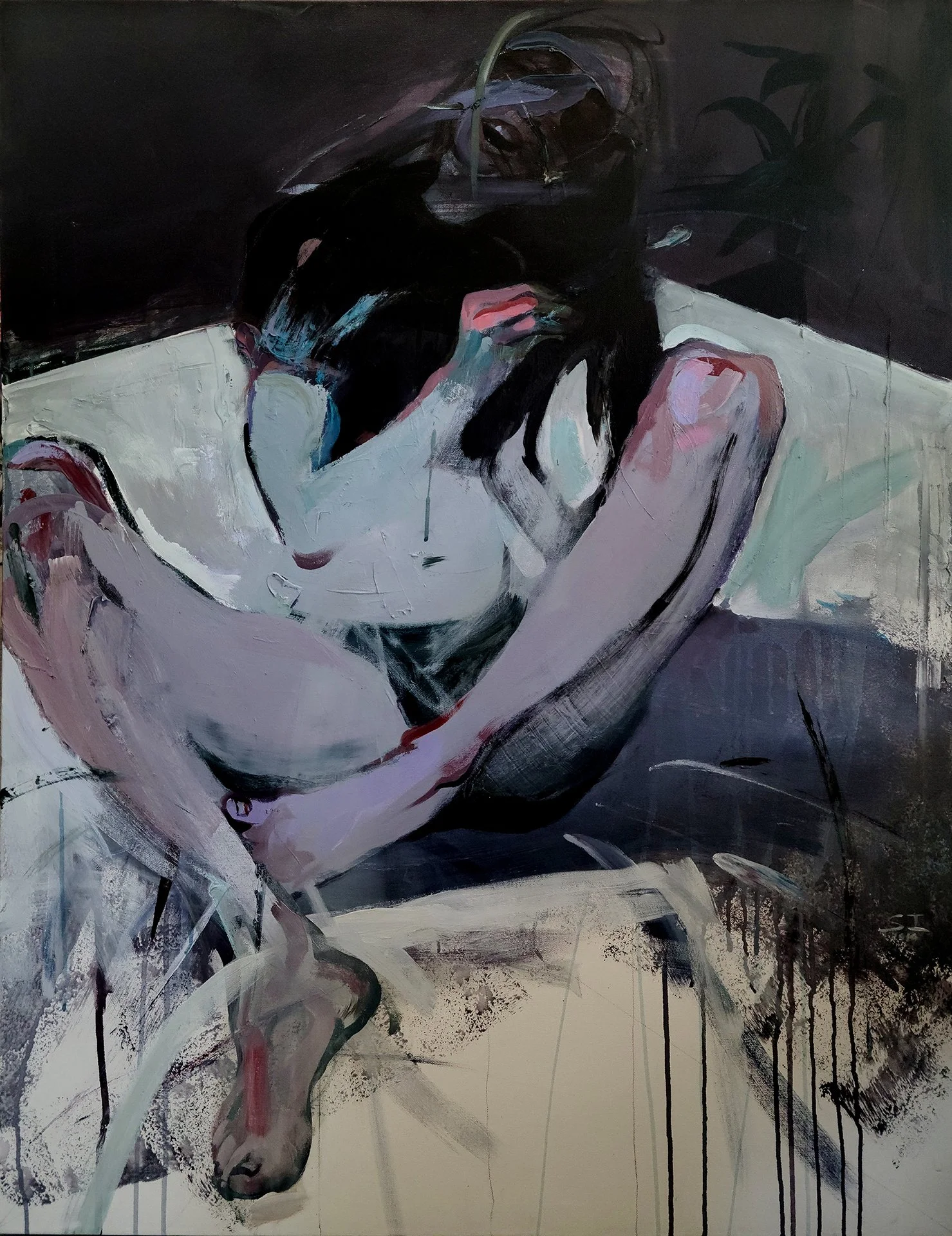 ILYA SHKIPIN  I BURNED YOUR CLOTHES  Oil on canvas 48 x 36 inches 116.8 × 91.4 centimeters  $3200   INQUIRE →  