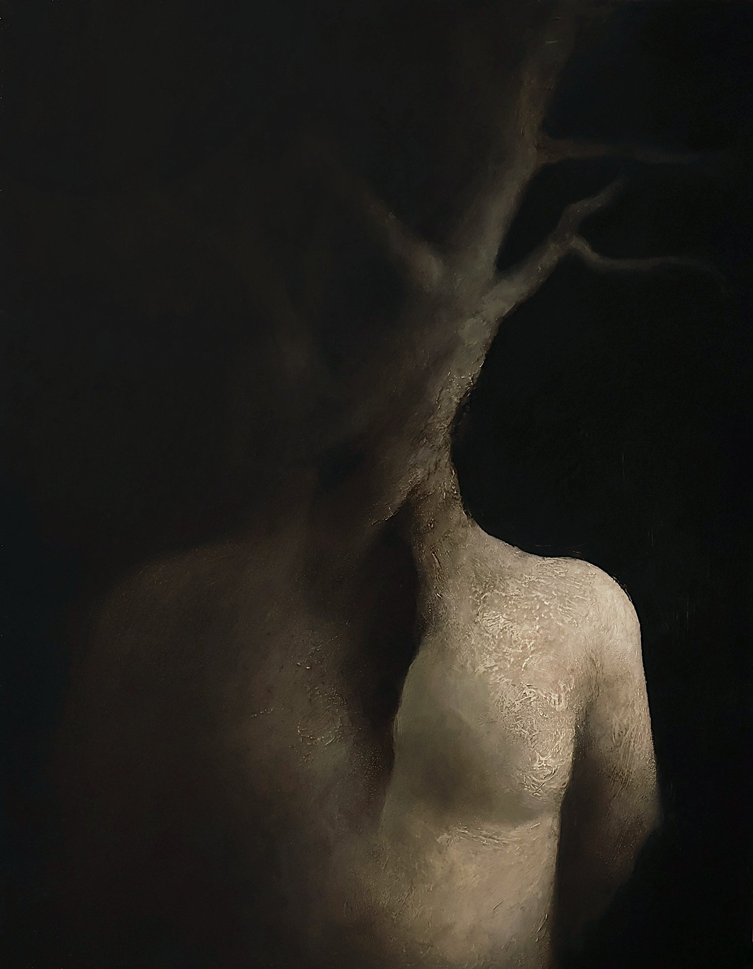  LARISA BRECHUN   HUSK Oil on panel 14 x 11 inches 35.6 x 27.9 centimeters  Price TBD   BUY →  