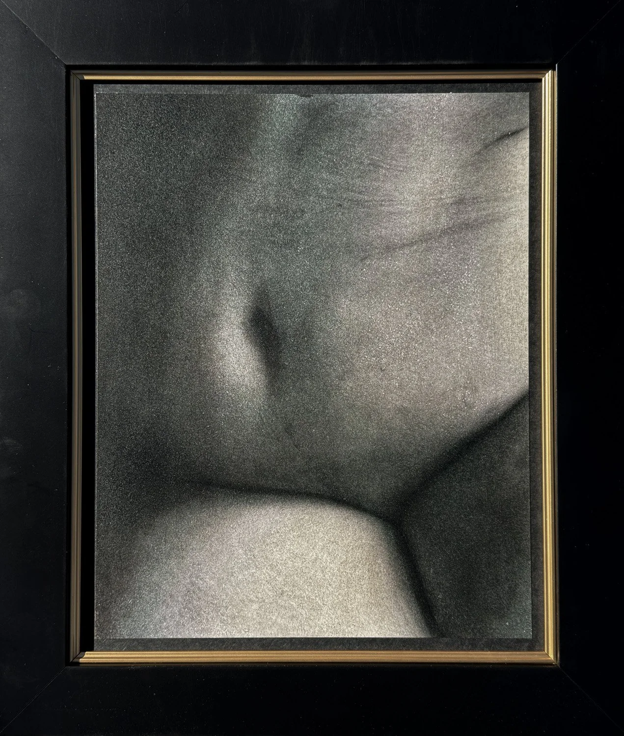 MICHAEL ASH SMITH  THE SADNESS OF LONGING - EIGHT  Ink transfer, oil, and barite on 300 GSM Arches paper 13 x 1O inches 33 × 25.4 centimeters  $900   INQUIRE →  