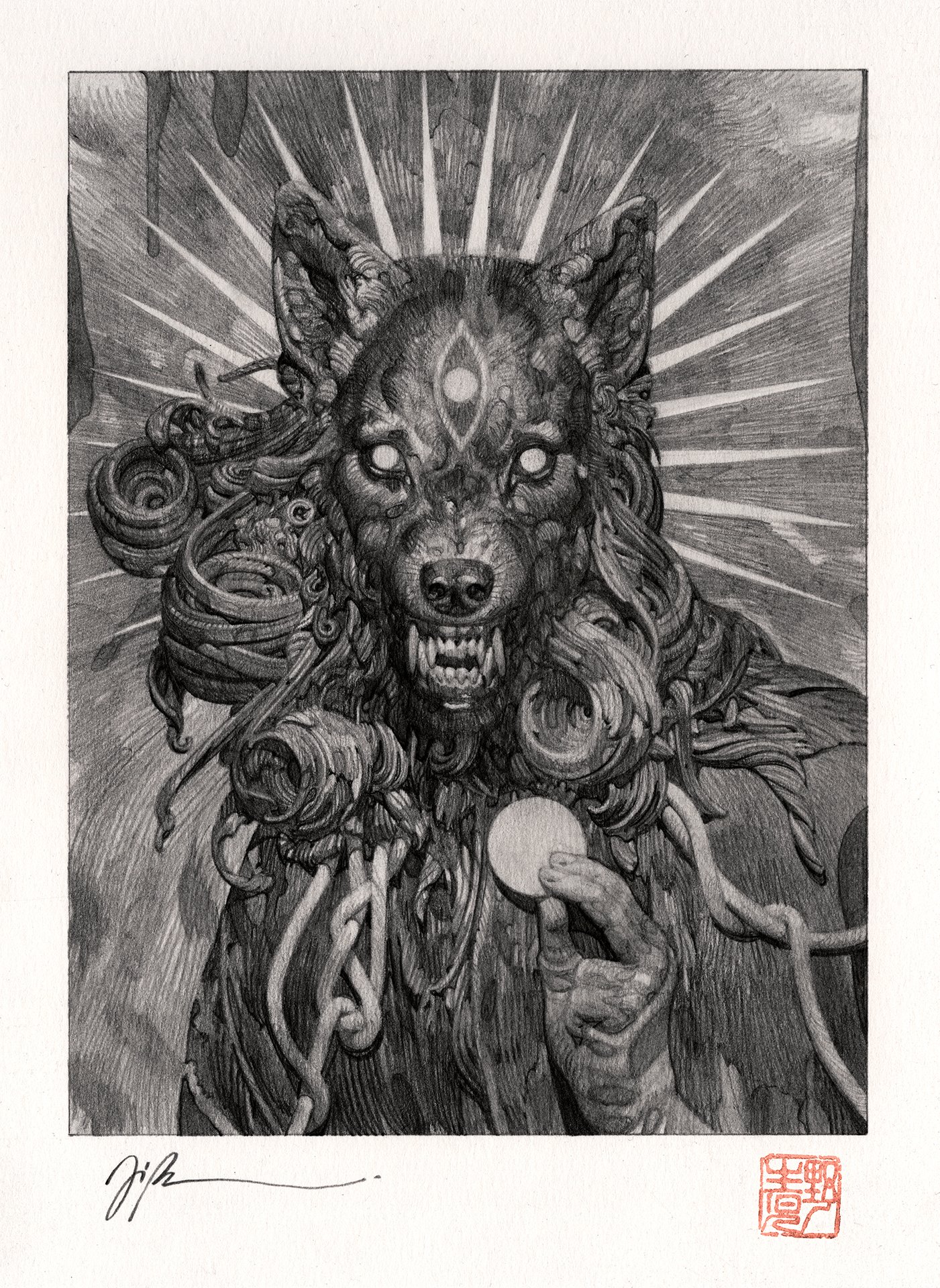 JOÃO RUAS  ST. CHRISTOPHER  Graphite on paper 9.7 x 7.1 inches 24.5 x 18 centimeters   SOLD  