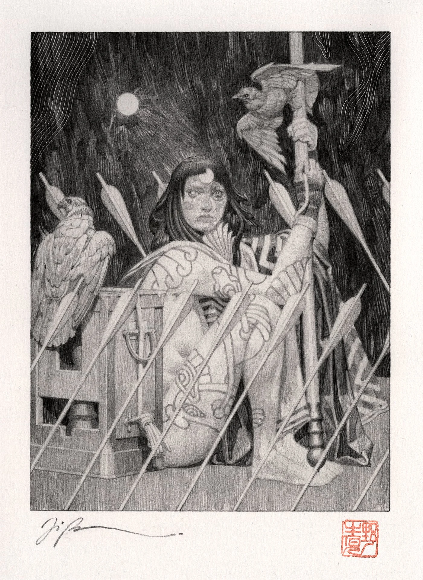 JOÃO RUAS  PILGRIM III  Graphite on paper 9.7 x 7.1 inches 24.5 x 18 centimeters   SOLD  