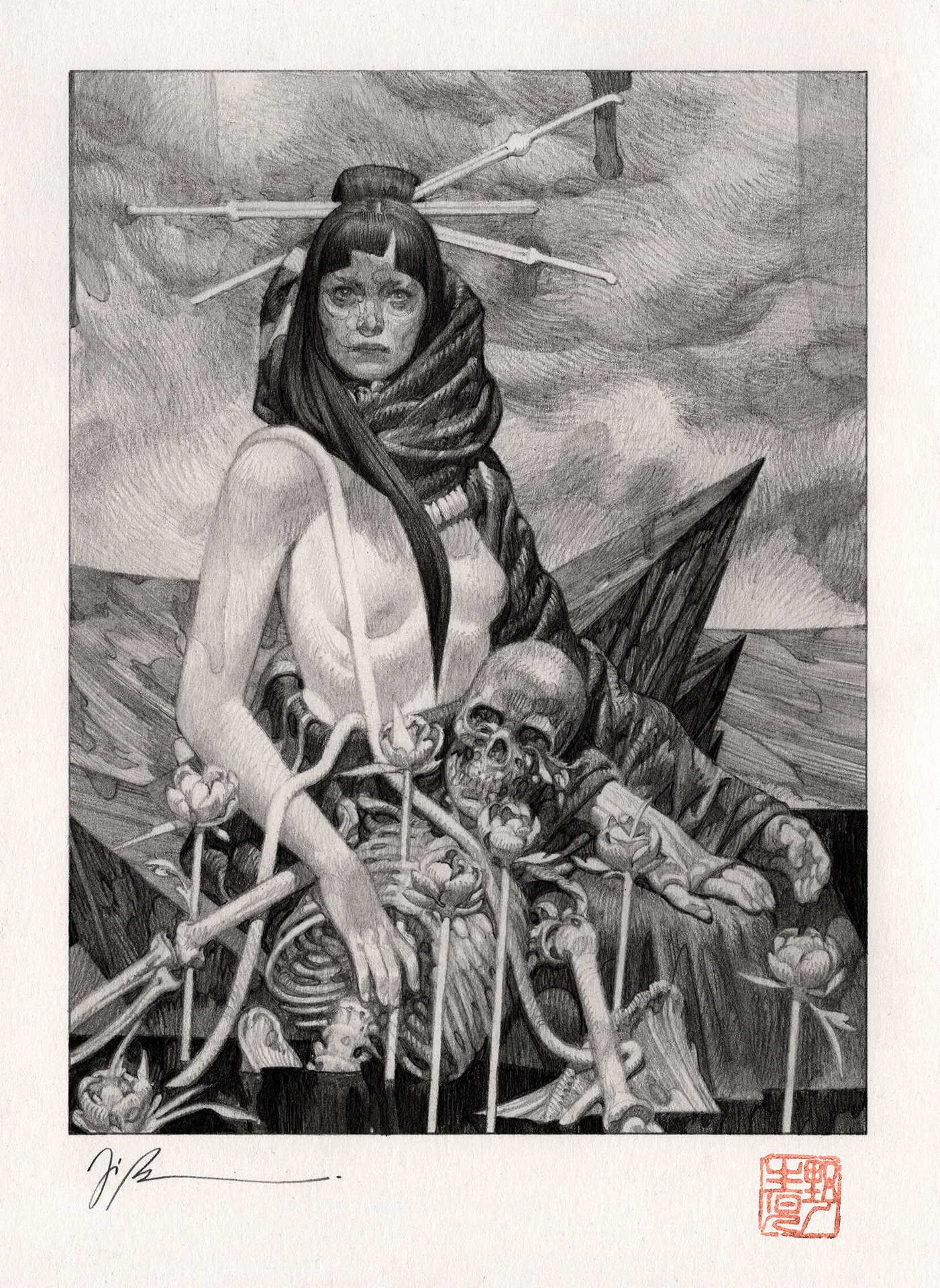 JOÃO RUAS  PIEDADE II  Graphite on paper 9.7 x 7.1 inches 24.5 x 18 centimeters   SOLD  