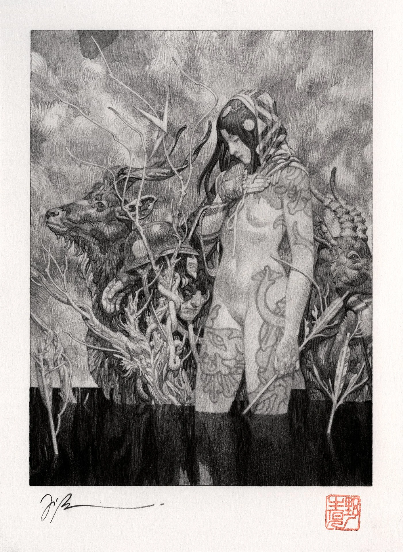 JOÃO RUAS  FLOWERS II  Graphite on paper 9.7 x 7.1 inches 24.5 x 18 centimeters  $1800   BUY→  