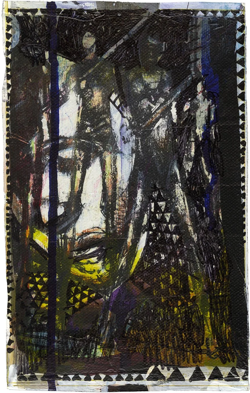 BARRON STOREY  FRAGMENT 2  Ink and acrylic on deconstructed canvas 9 x 5.7 inches (approx.)  $500   INQUIRE →  