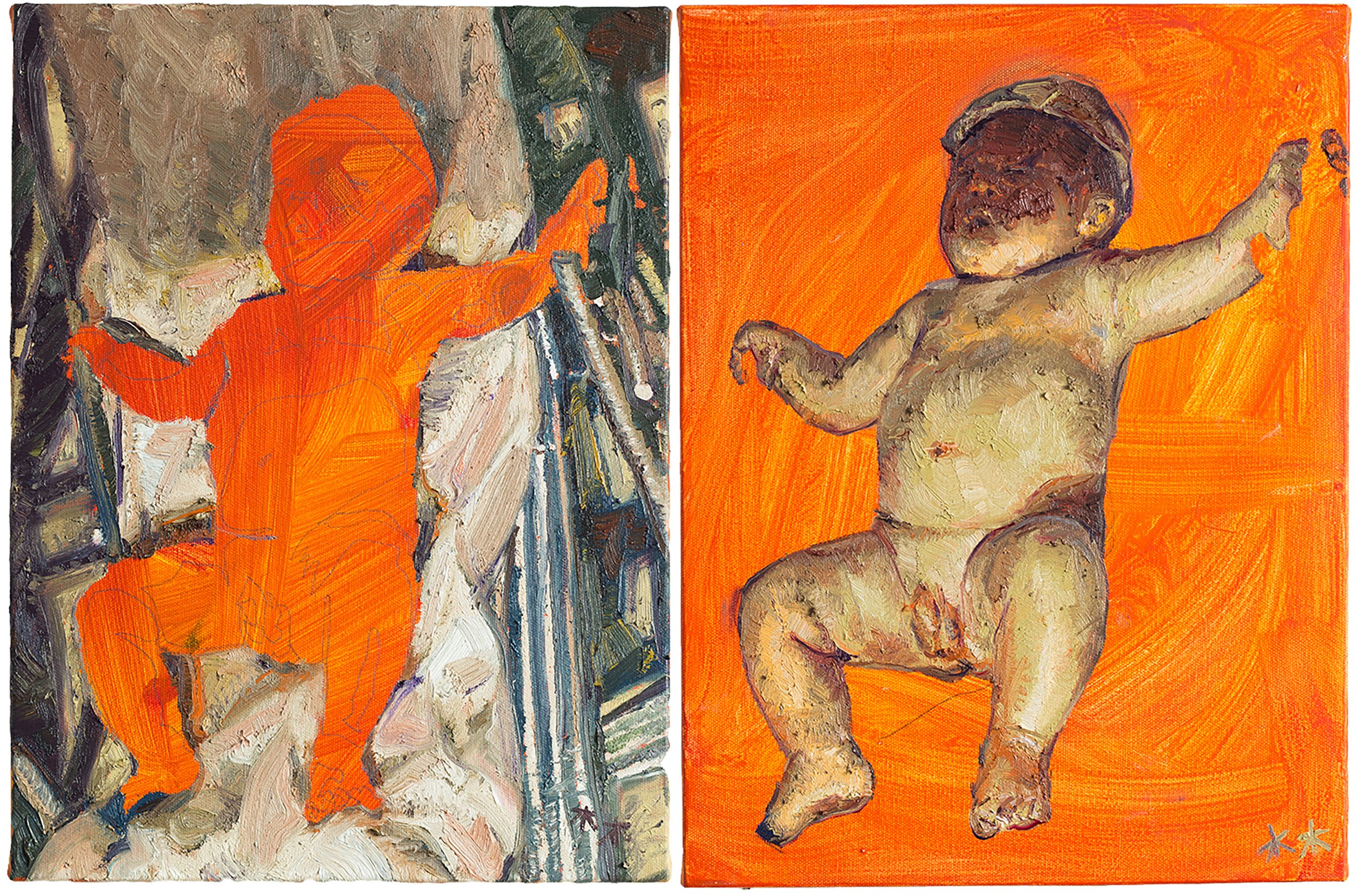 RAFAEL HAYASHI  MEMÓRIA II  ( MEMORY II) Oil on Canvas 15.75 x 23.6 inches Diptych, 40 × 60 centimeters  $1800   INQUIRE →  