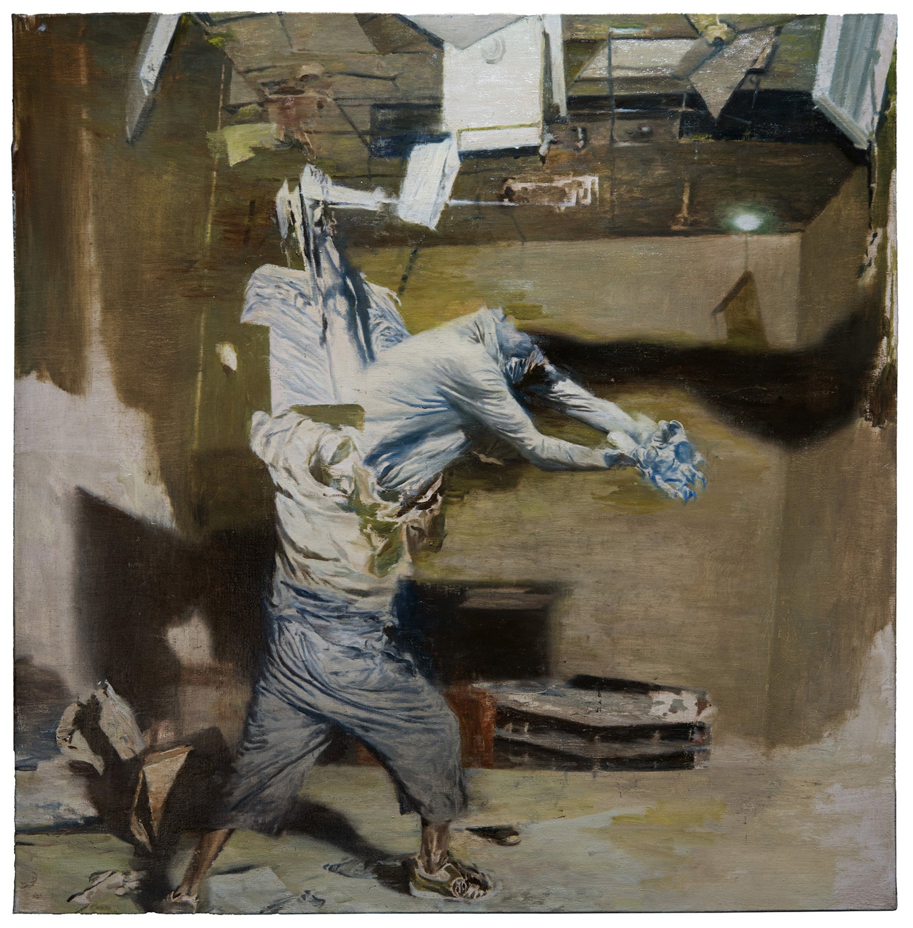PHIL HALE  WALK THROUGH WALLS OR DON'T (01)  Oil on Canvas 32 x 32 inches 81.3 x 81.3 centimeters  $15,000   INQUIRE →  