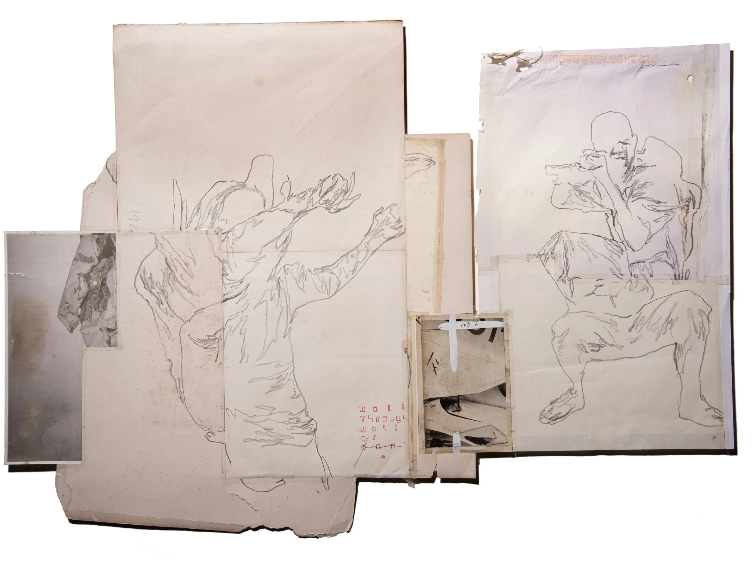 PHIL HALE  WALK THROUGH WALLS OR DON'T (08)  Graphite on antique prints, photograph 28 x 28 inches (approx.) 71.1 x 71.1 centimeters (approx.)   $4000   INQUIRE →  