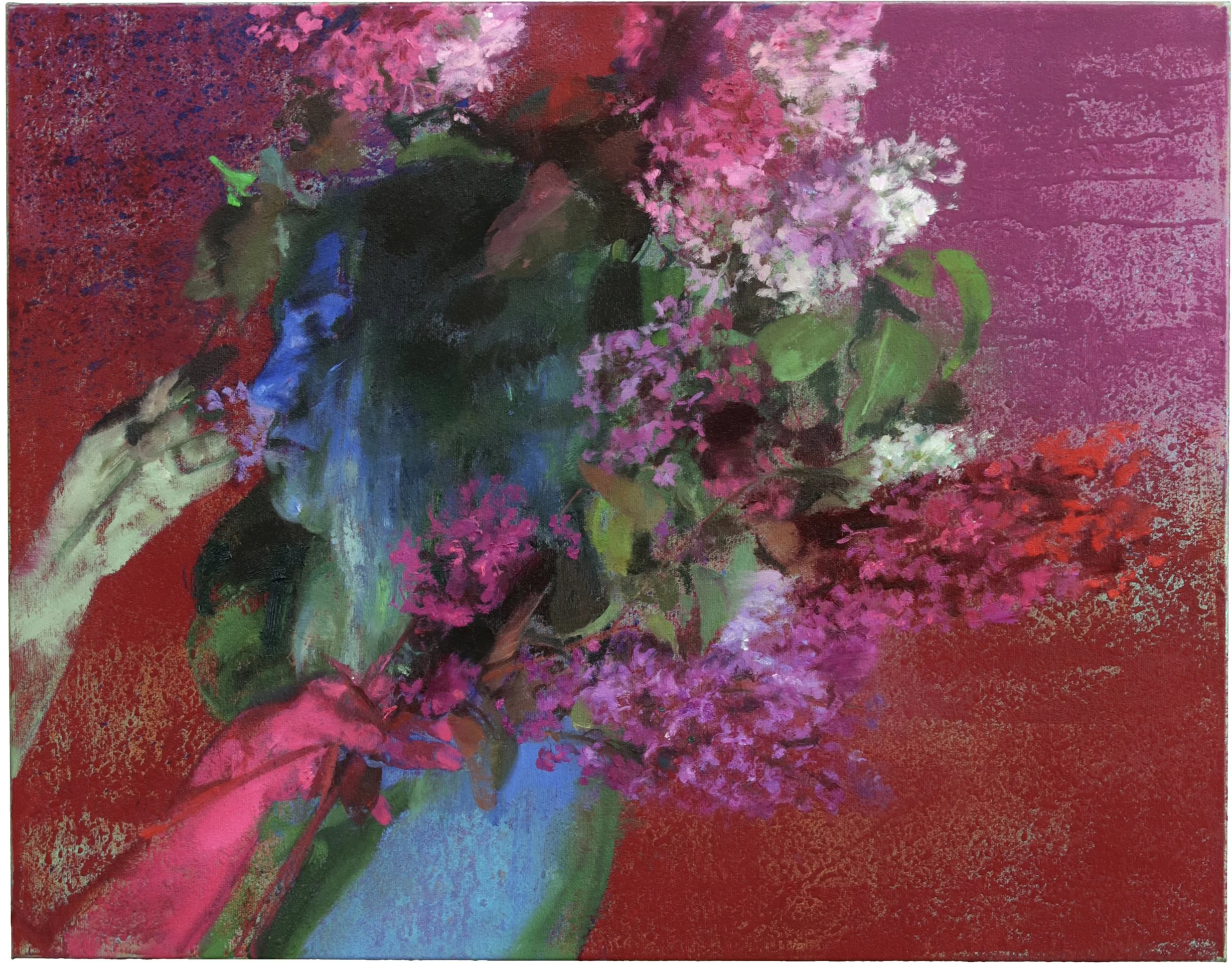 VADYM LIPSKYKH  BOUQUET 6  Oil and acrylic on canvas 21.7 x  27.6 inches 55 x 7O centimeters  $8OO   INQUIRE →  