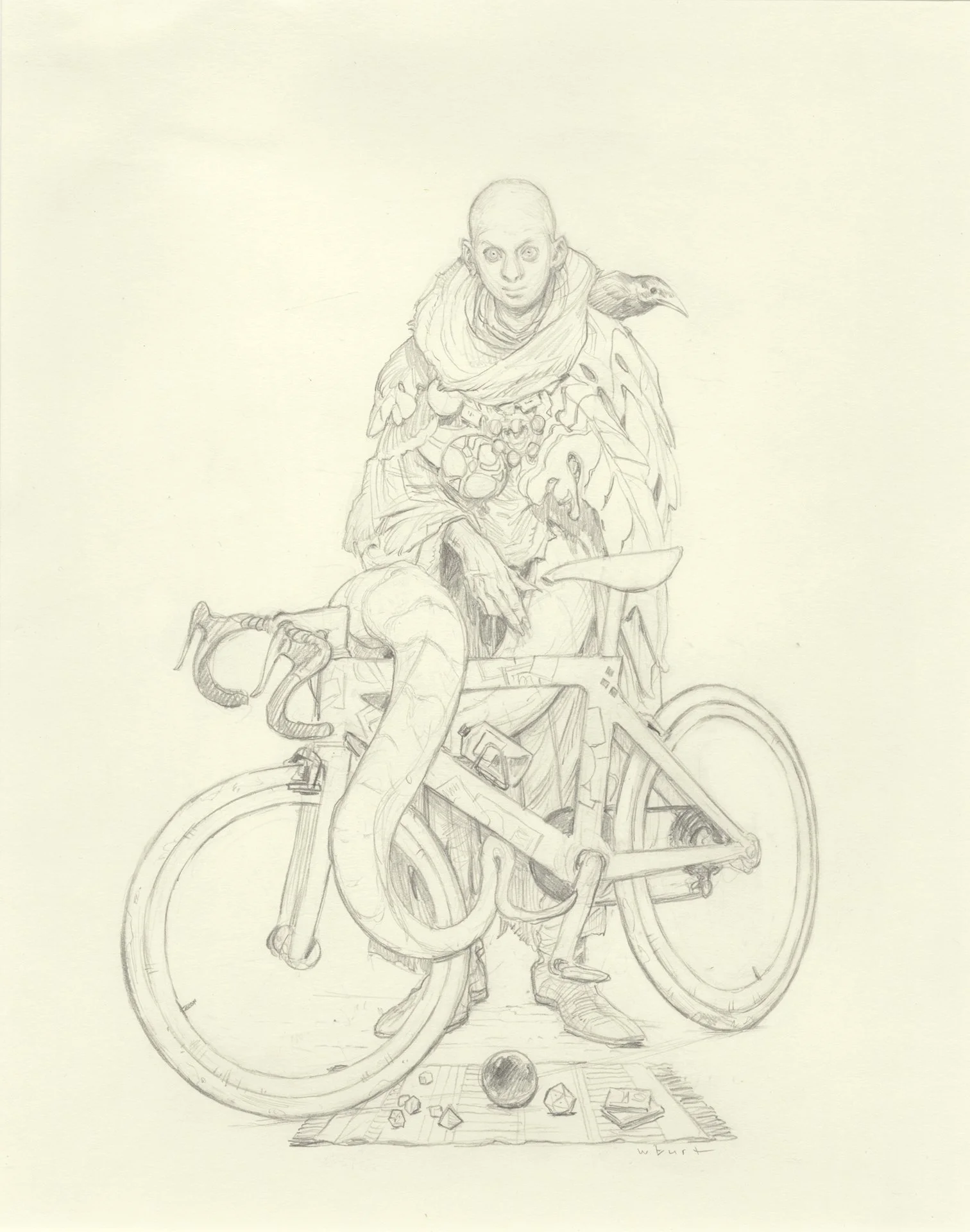 WESLEY BURT  THE MYSTIC OF MERIDIAN  Graphite on paper 10 x 8 inches 25.4 × 20.3 centimeters  SOLD  