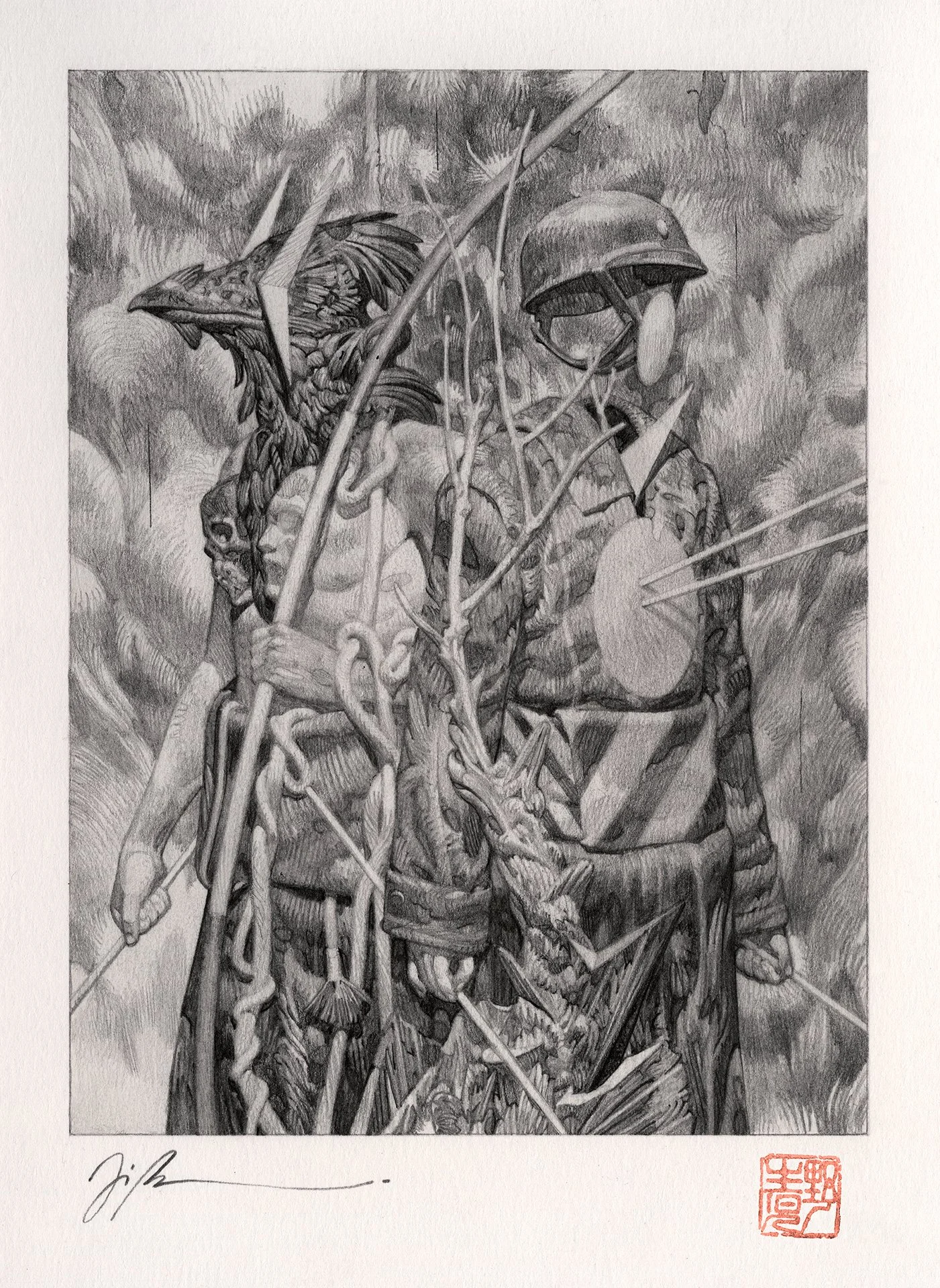 JOÃO RUAS  ALVO  Graphite on paper 9.7 x 7.1 inches 24.5 x 18 centimeters  $1800   BUY→  