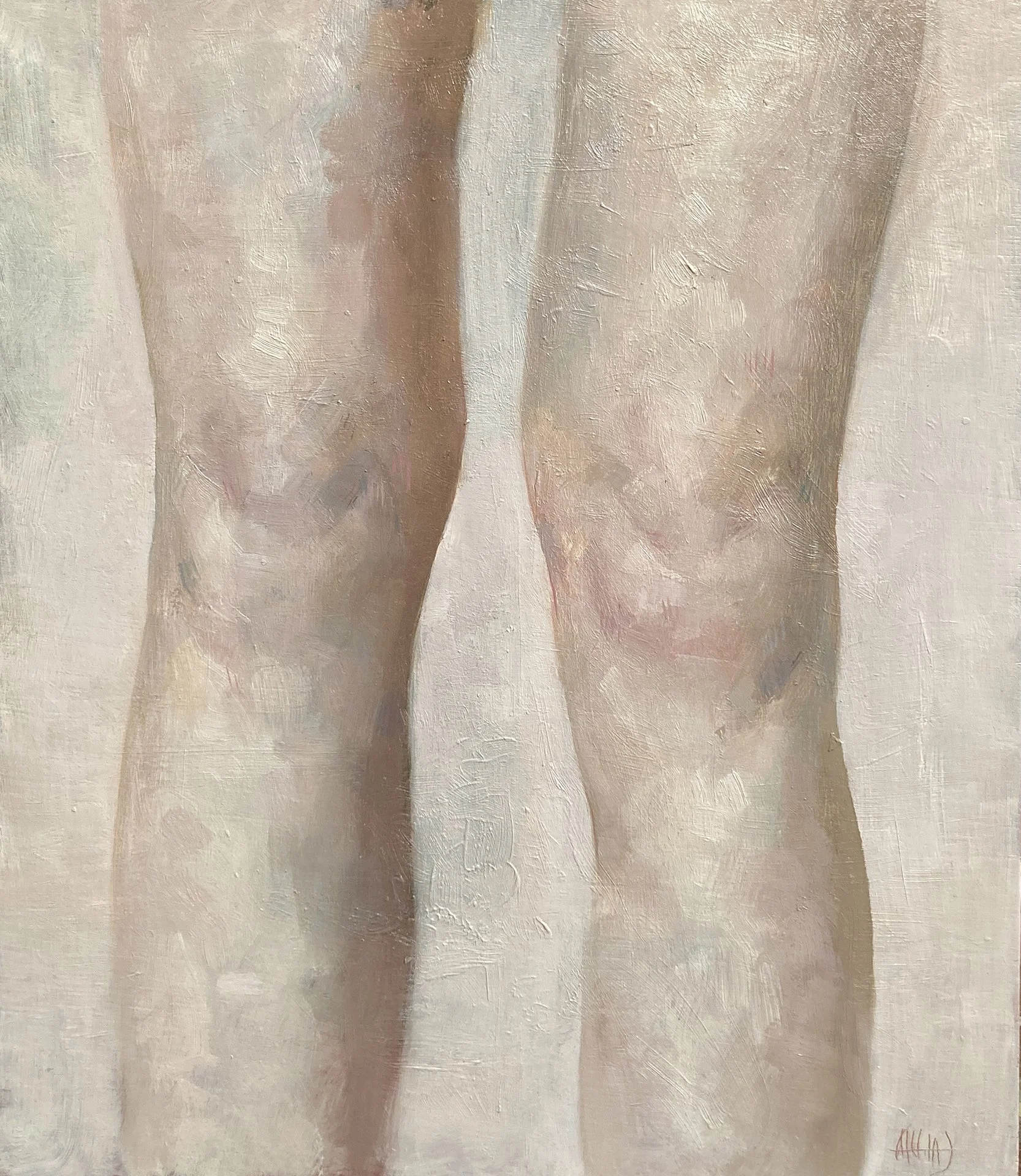 AINA CLOTAS  SELF PORTRAIT I  Oil on panel 12 x 10 inches 30.5 × 25.4 centimeters   SOLD   