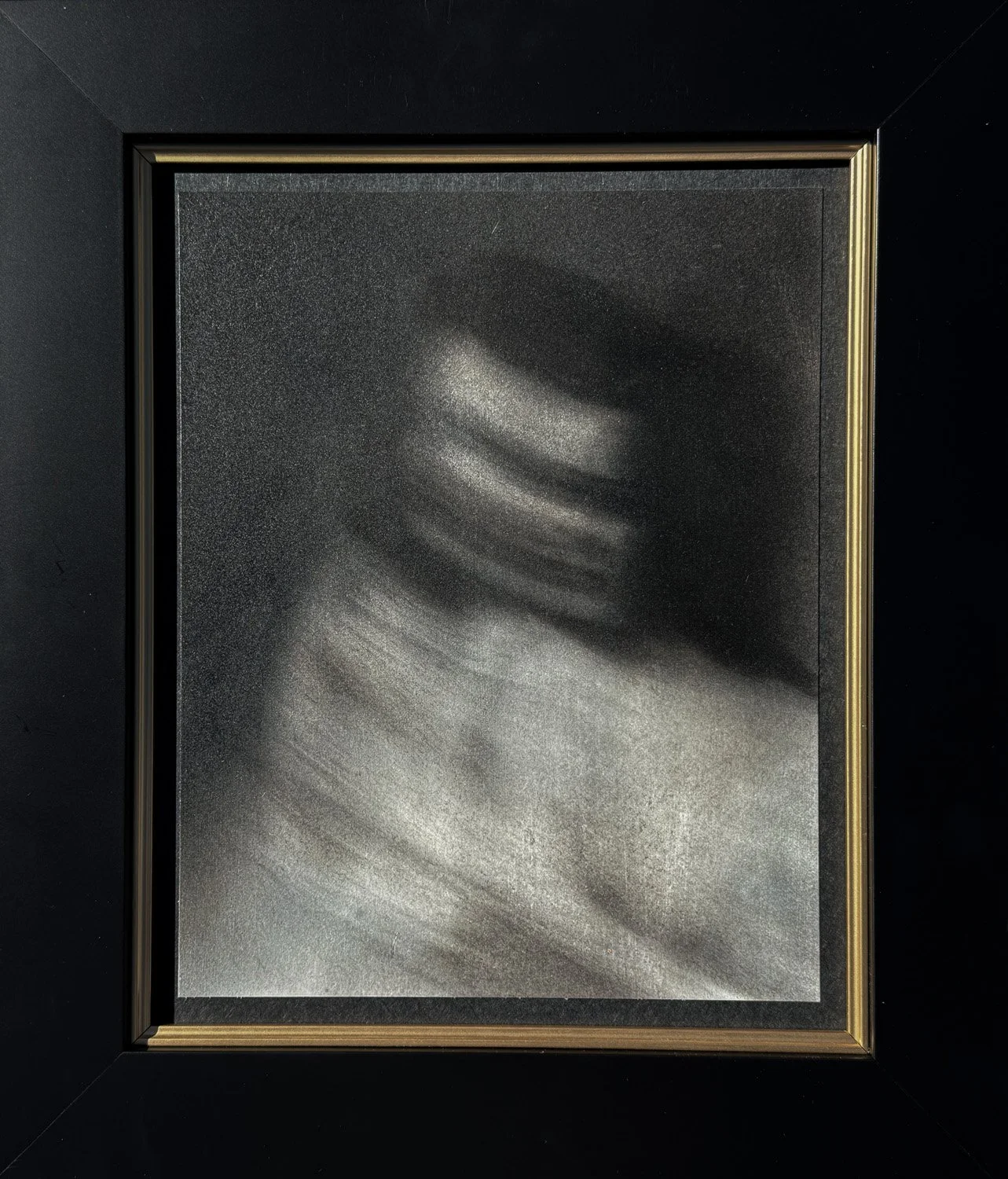 MICHAEL ASH SMITH  THE SADNESS OF LONGING - THREE  Ink transfer, oil, and barite on 300 GSM Arches paper 1O x 8 inches 25.4 × 2O.3 centimeters  $700   INQUIRE →  