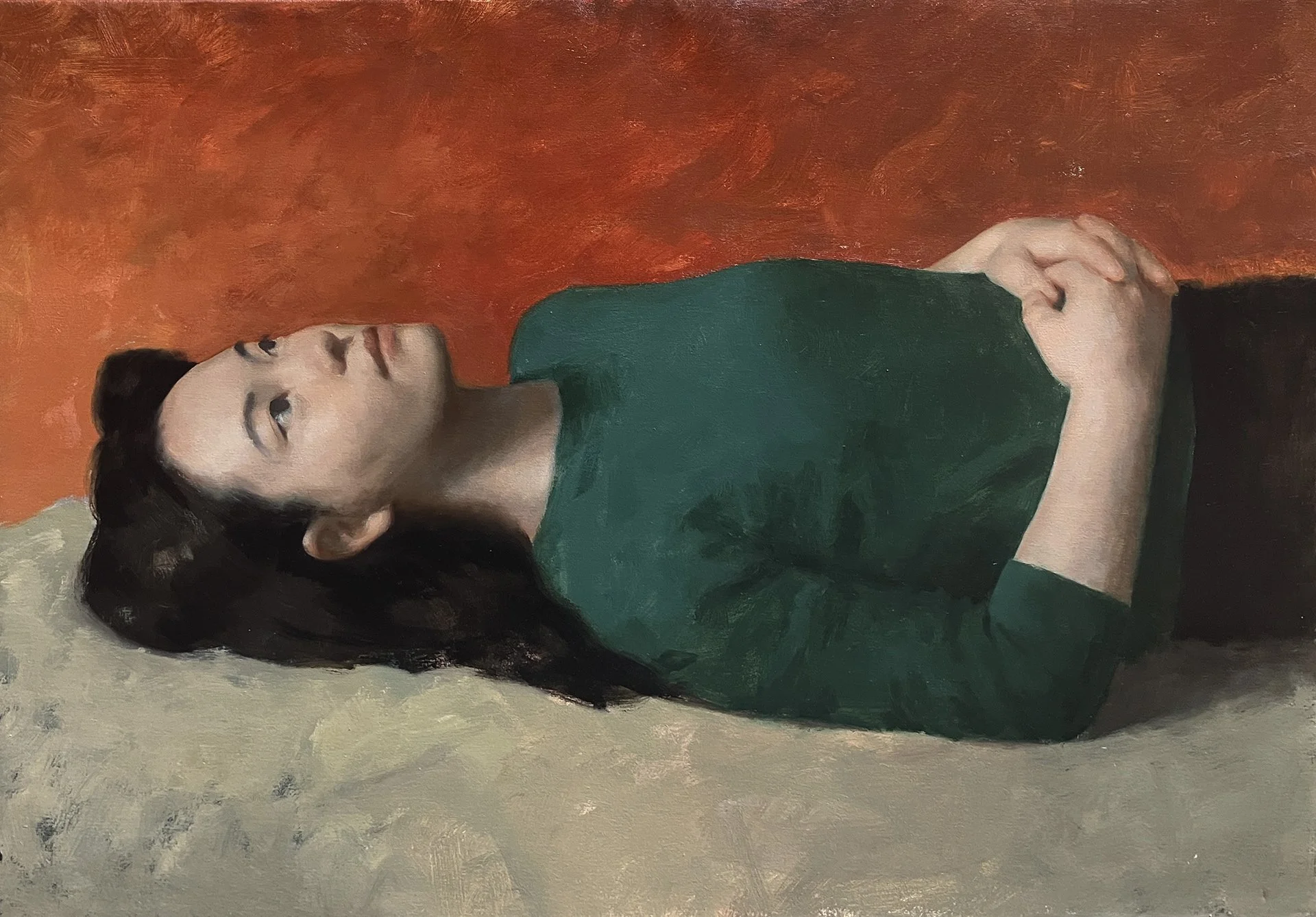 AINA CLOTAS  TWO SHADES  Oil on linen 18 x 24 inches 45.7 × 61 centimeters   SOLD   