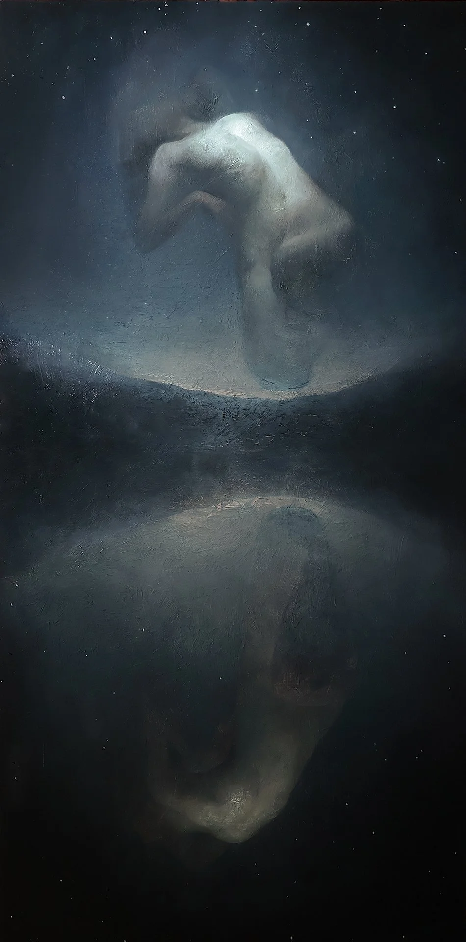  LARISA BRECHUN   GEMINI Oil on panel 36 x 18 inches 91.4 x 45.7 centimeters  Price TBD   BUY →  