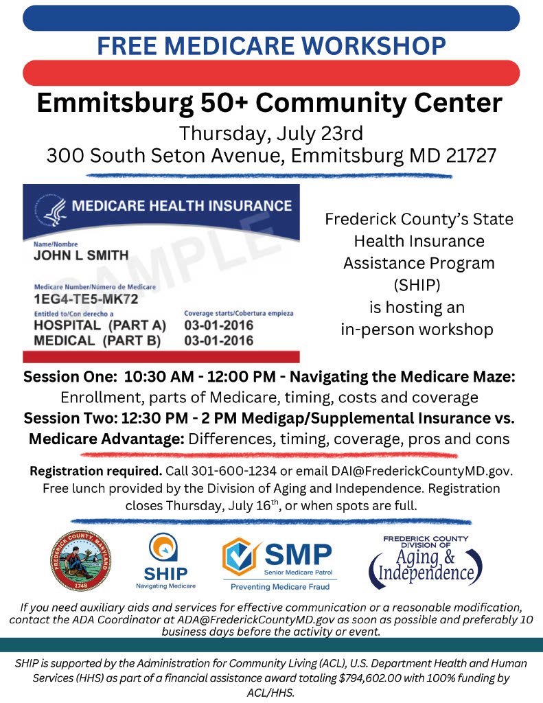 Free Medicare Workshop - Emmitsburg