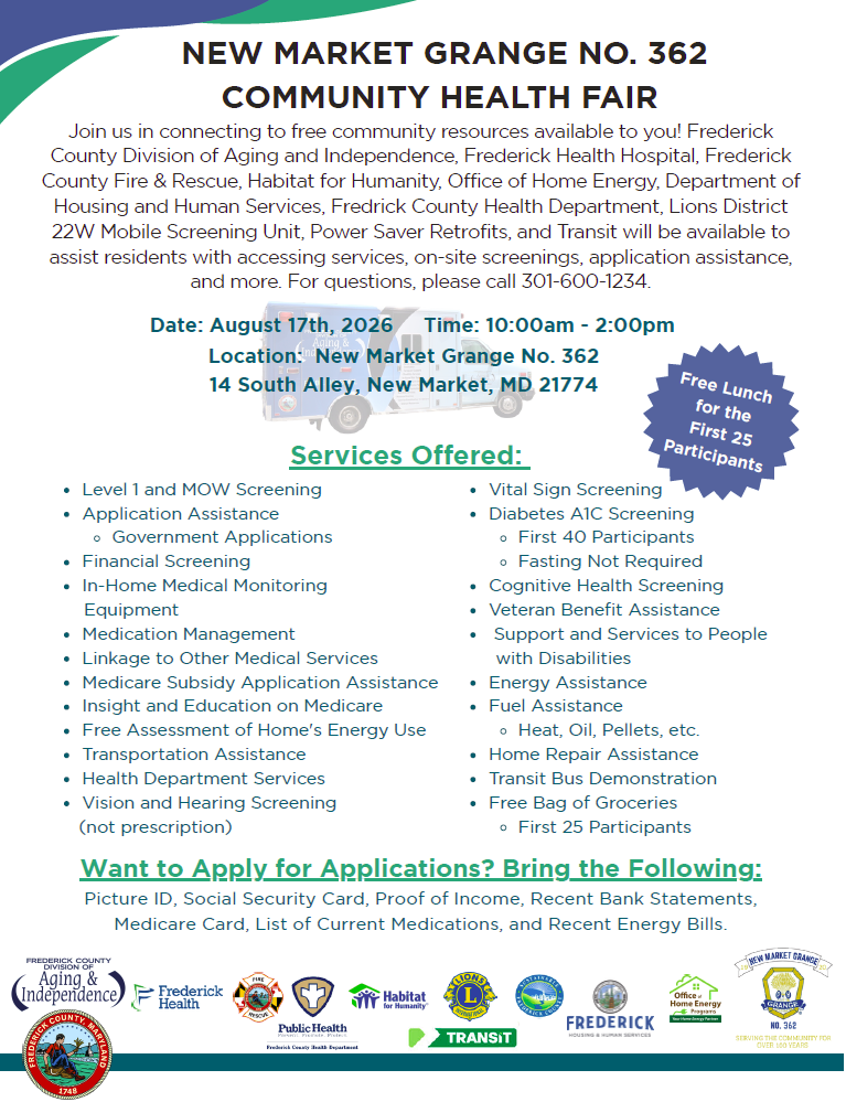 New Market Grange No. 362 Community Health Fair