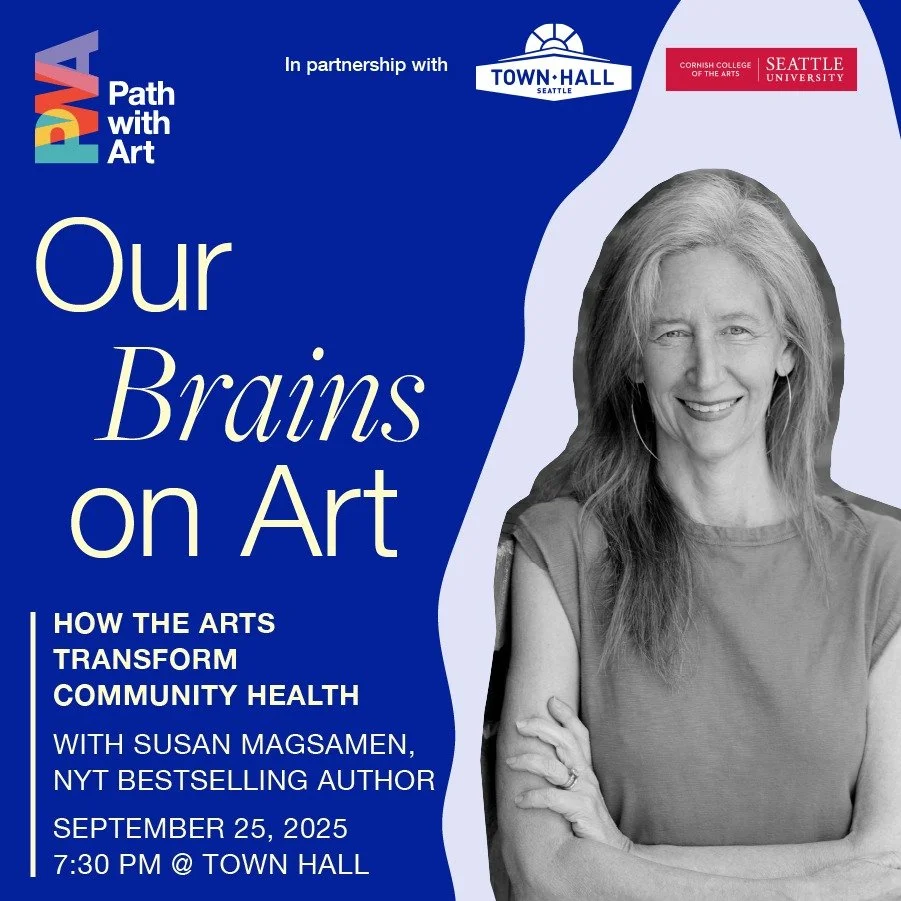 Path With Art x Art + Culture Week
Our Brains on Art
Thursday, September 25⋅7:30 – 9:00pm at Town Hall
Join us for Our Brains on Art with Susan Magsamen — New York Times bestselling author, director of Johns Hopkins International A