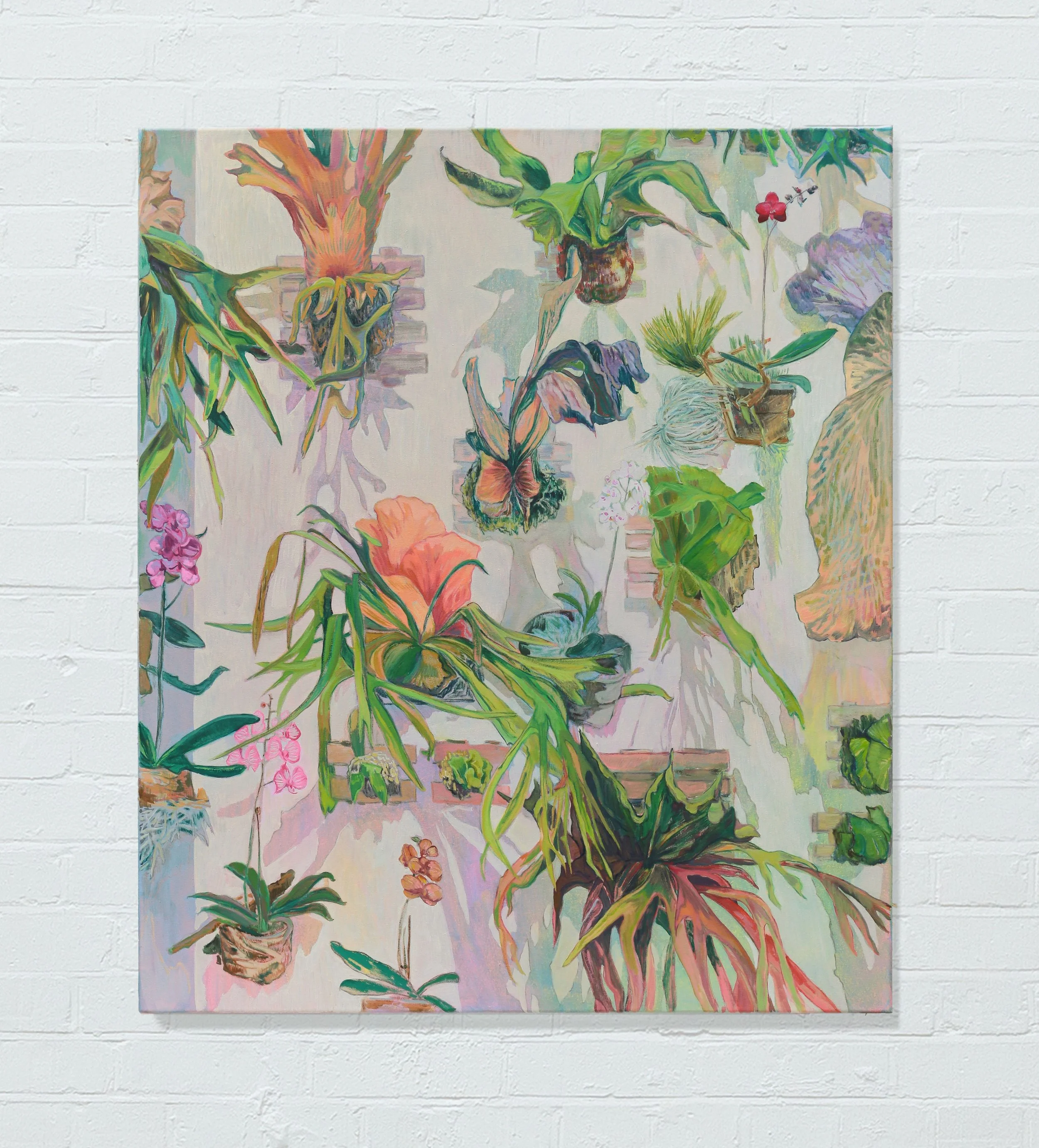 Sophie Baker, 'Suspended Garden with Orchids', 2026, óleo sobre lienzo, 100 x 85 cm