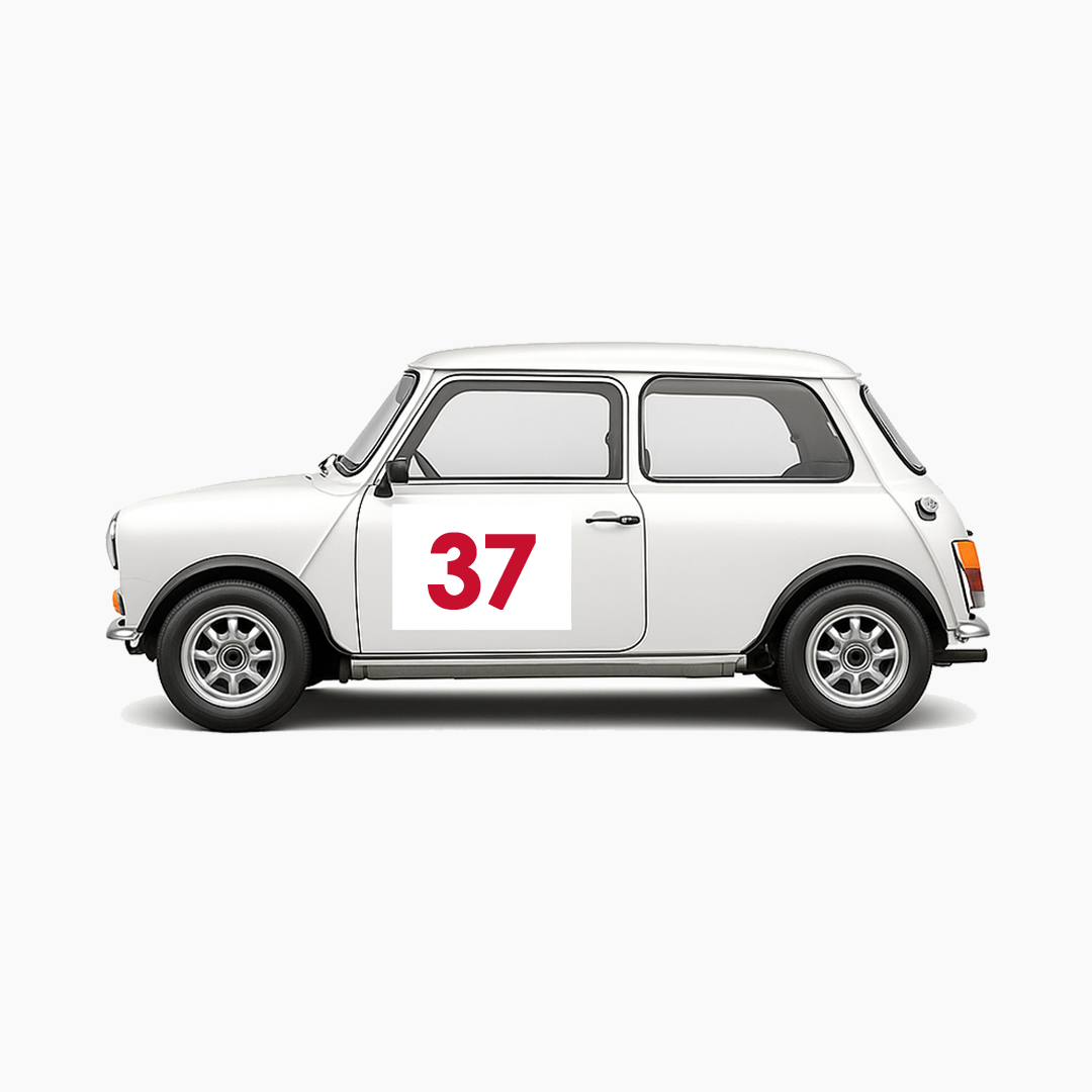 Number 37, Magnetic Door Stickers, Pair in Red