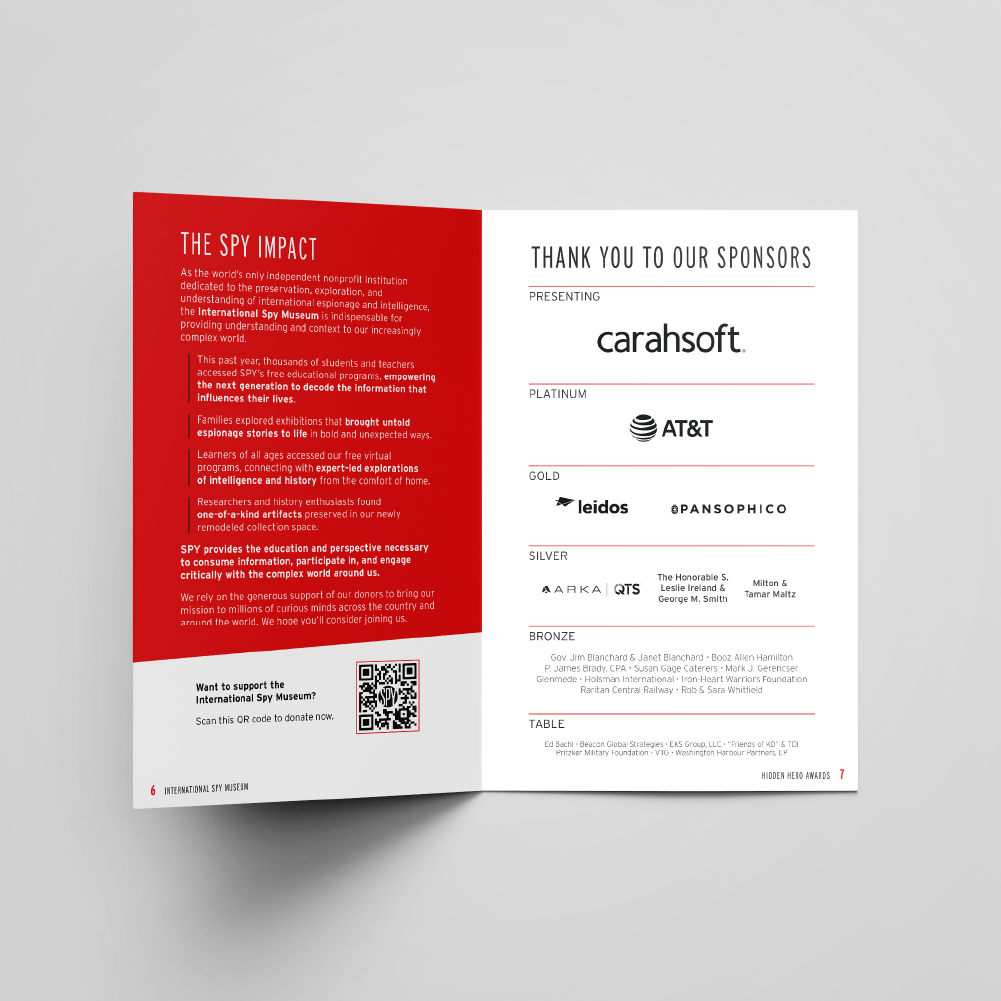 Pages from the printed event program booklet.