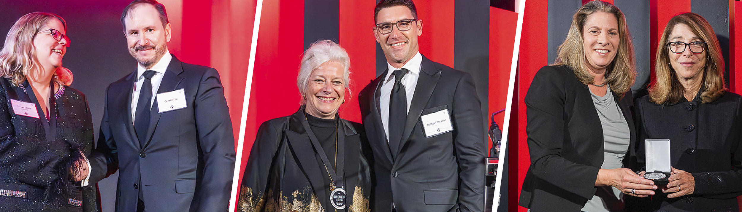 Three women accept awards and the Hidden Hero Awards by the International Spy Museum.