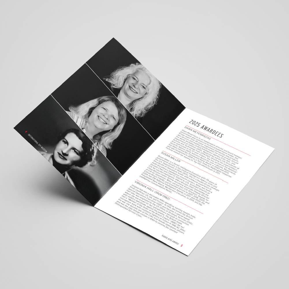 Pages from the printed event program booklet.