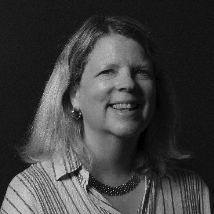 A black and white image of Susan Miller.