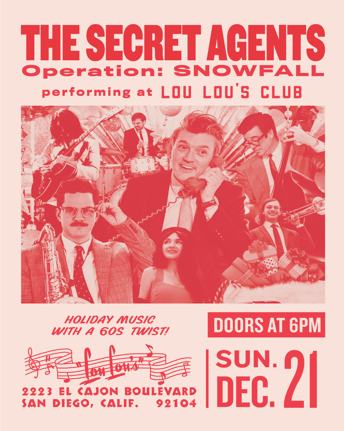 Operation Snowfall: The Secret Agents @ Lou Lou's Club