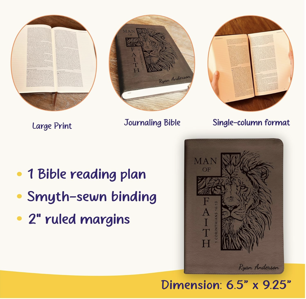 Personalized Bible for Men, ESV Journaling, Customized Bible for Men Name Engraved, English Standard Version, Bibles for men, bible gifts for men
