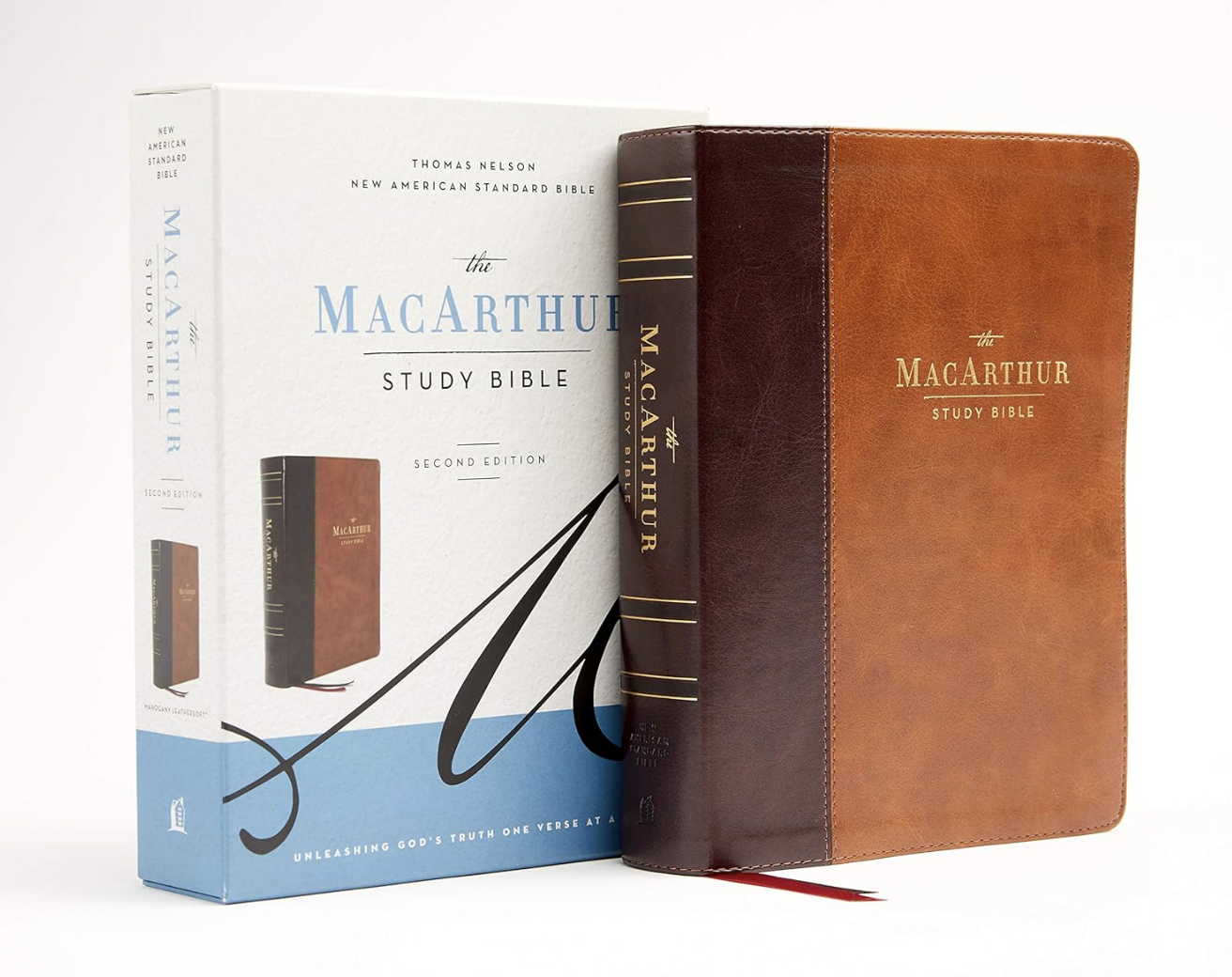 NASB, MacArthur Study Bible, Brown Leathersoft, 1995 Text, Comfort Print: Unleashing God's Truth One Verse at a Time (Holy Bible, New American Standard...