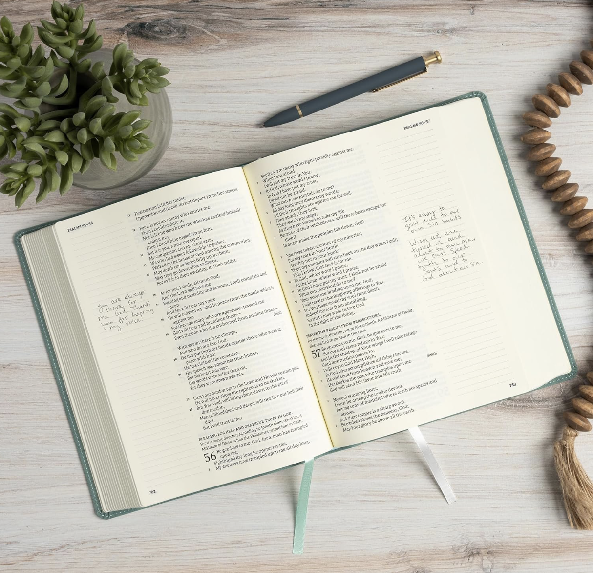 NASB Notetaking Bible, Large Print Edition, Earthen Teal SuedeSoft LeatherTouch, Single-Column, Black Letter, Wide Margins, Journaling Space, Reading Plan,...