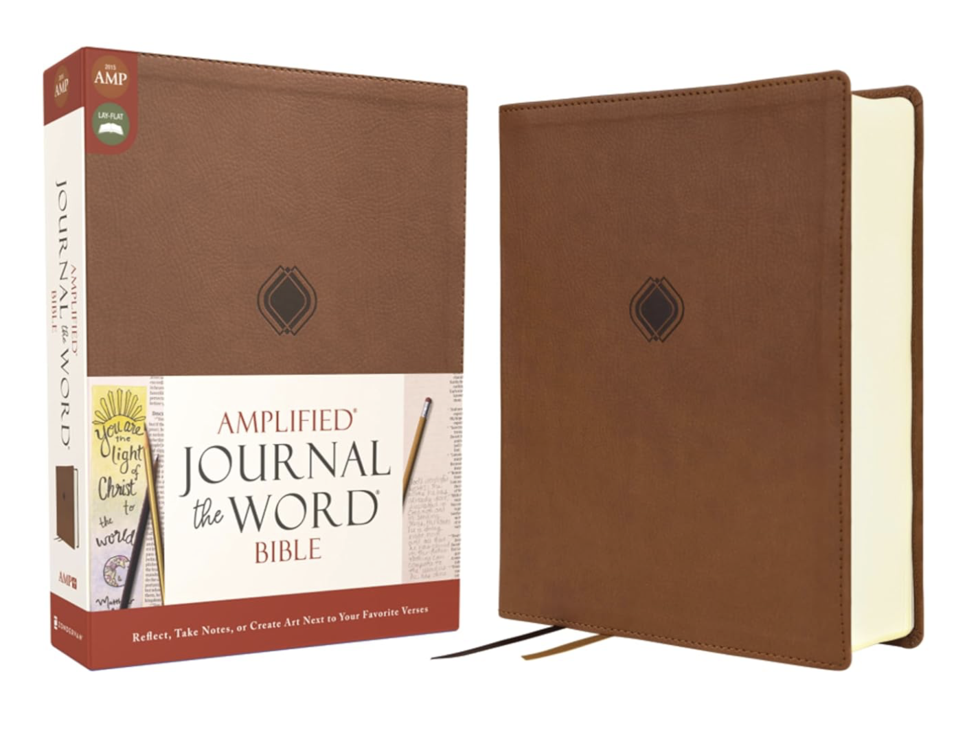 Amplified Journal the Word Bible, Leathersoft, Brown: Reflect, Take Notes, or Create Art Next to Your Favorite Verses