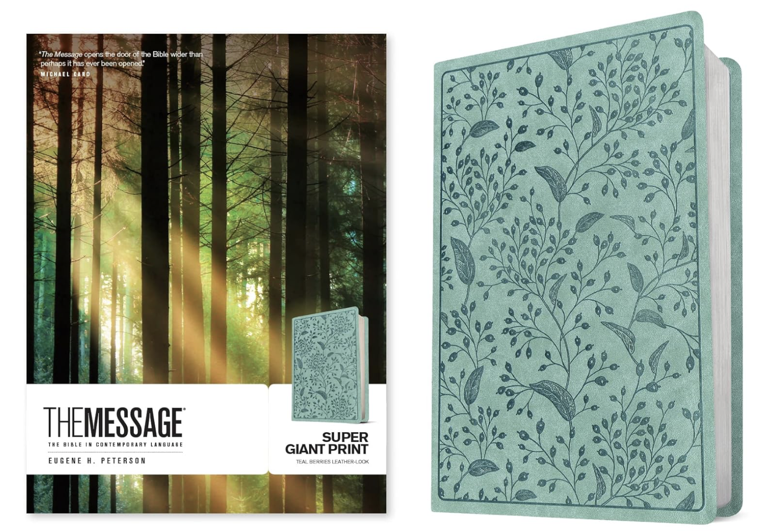 The Message Super Giant Print (Leather-Look, Teal Berries)