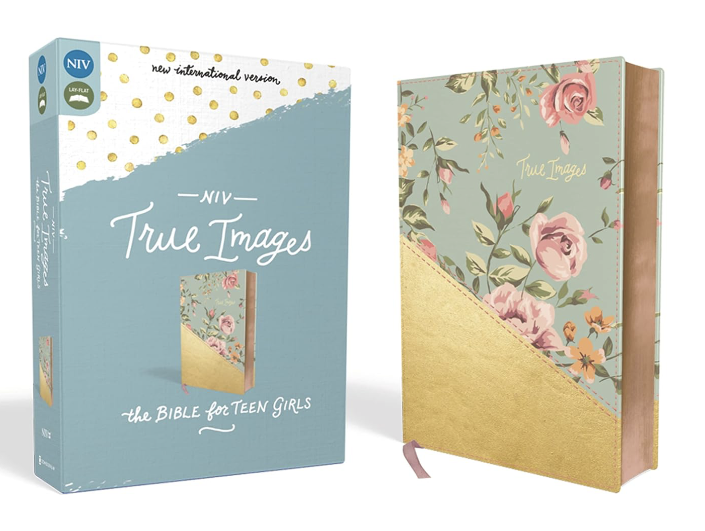 NIV, True Images Bible, Leathersoft, Teal/Gold: The Bible for Teen Girls