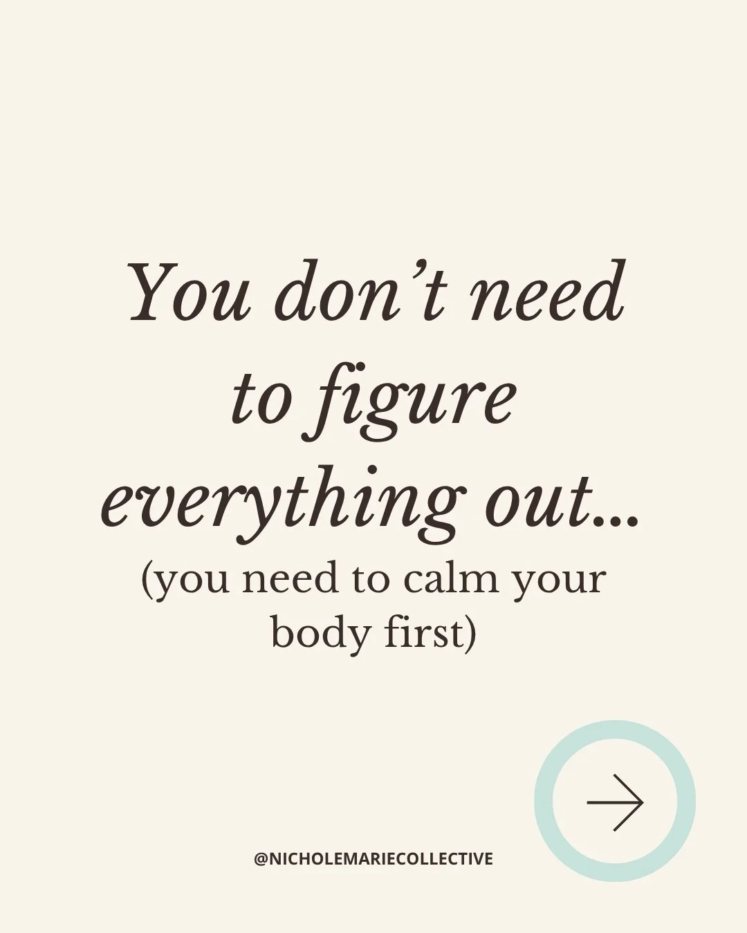 When you feel overwhelmed, your brain wants to jump straight into figuring it out. Why do I feel like this? Something's wrong. How do I fix it?

So you start thinking, analyzing, replaying, talking it out&hellip;
But your body is still in the same st