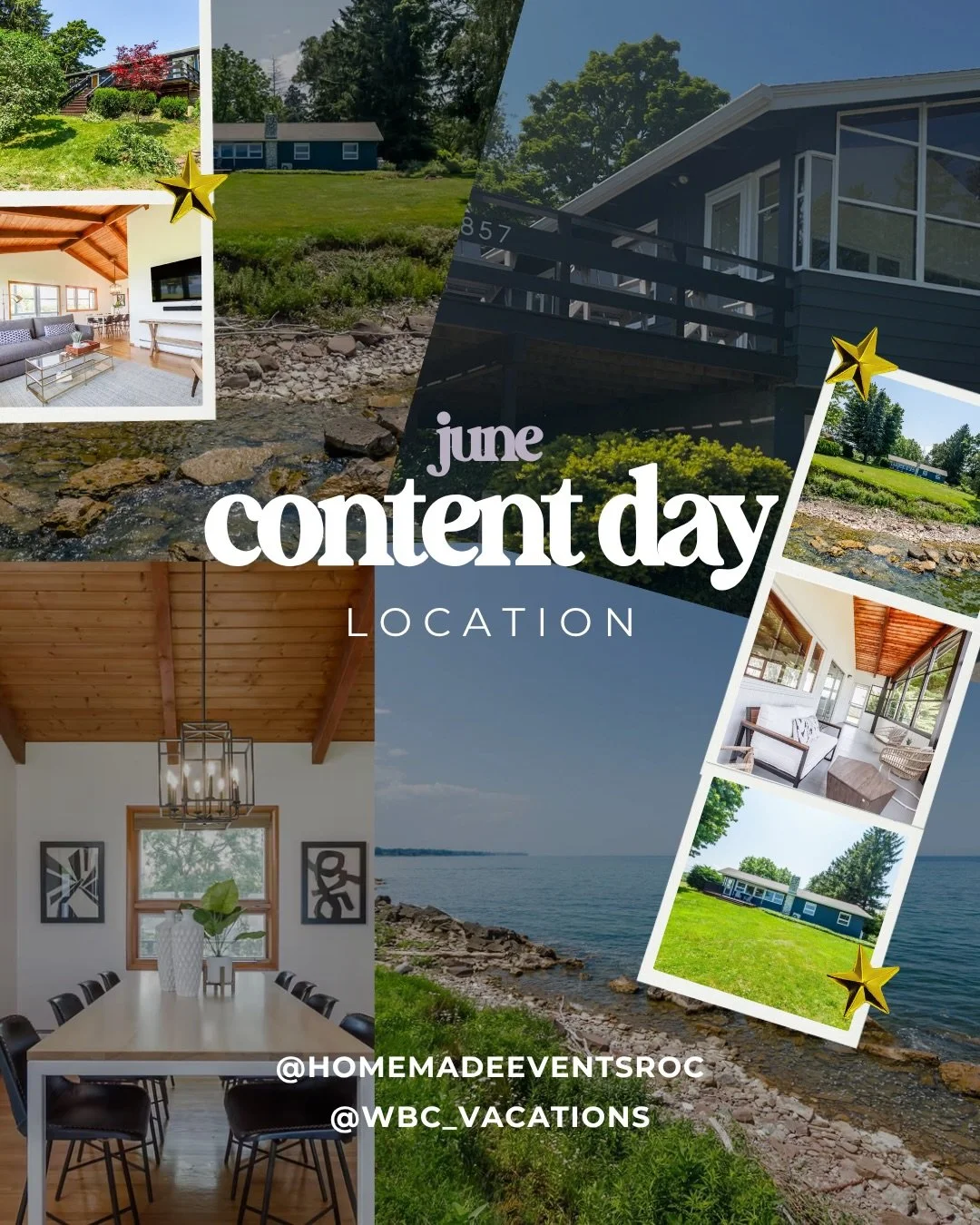 our june content day is coming together ✨ beautifully ✨ + we are beyond grateful to @wbc_vacations for hosting the epic day we have ahead of us!

nestled in a private cove right on the shores of Lake Ontario, this space is the perfect canvas to bring