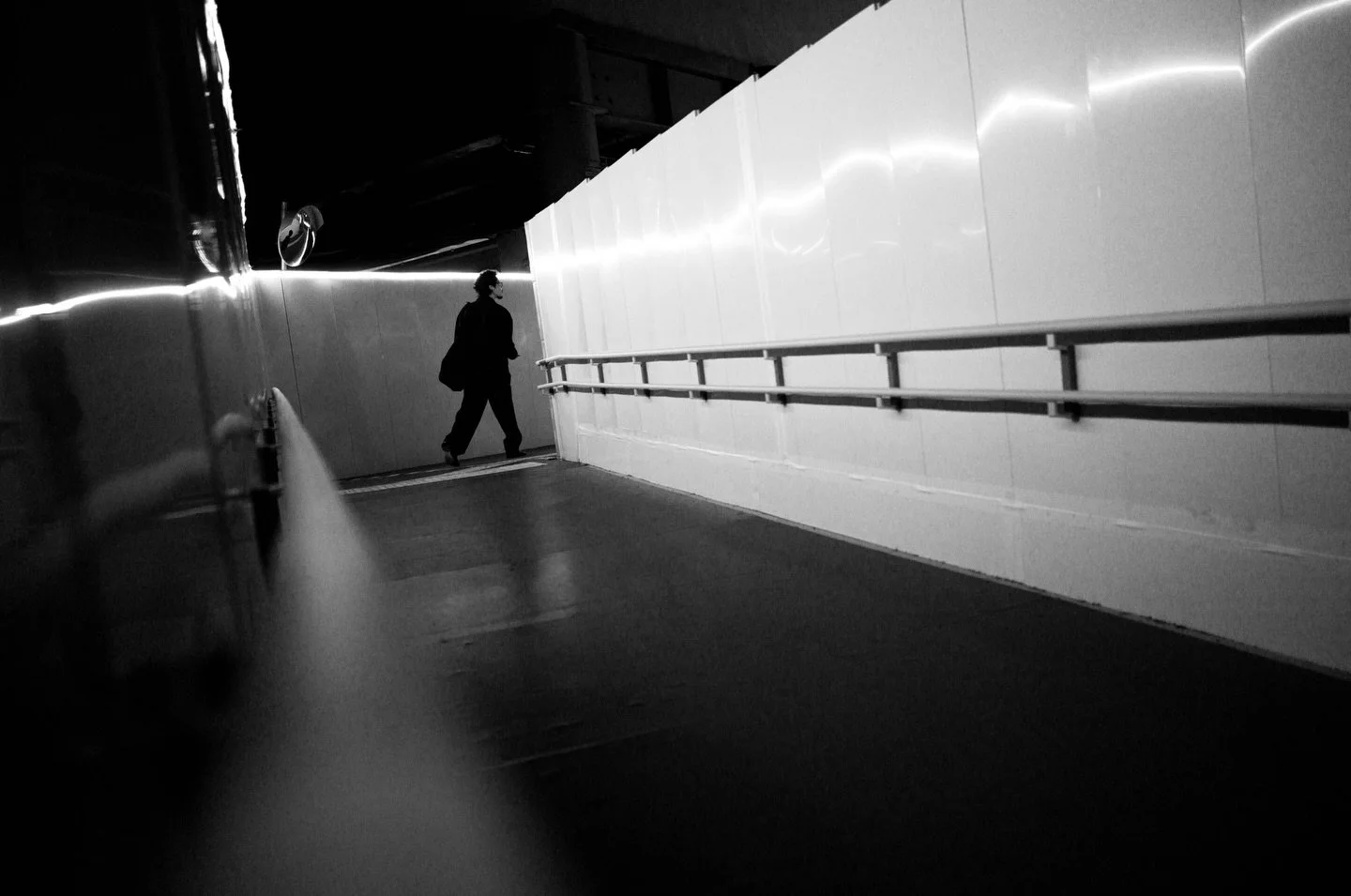 Rarely shoot BW or at night, but Tokyo always pulls me there.
Four frames of people on the move, Shinjuku to Shimbashi.