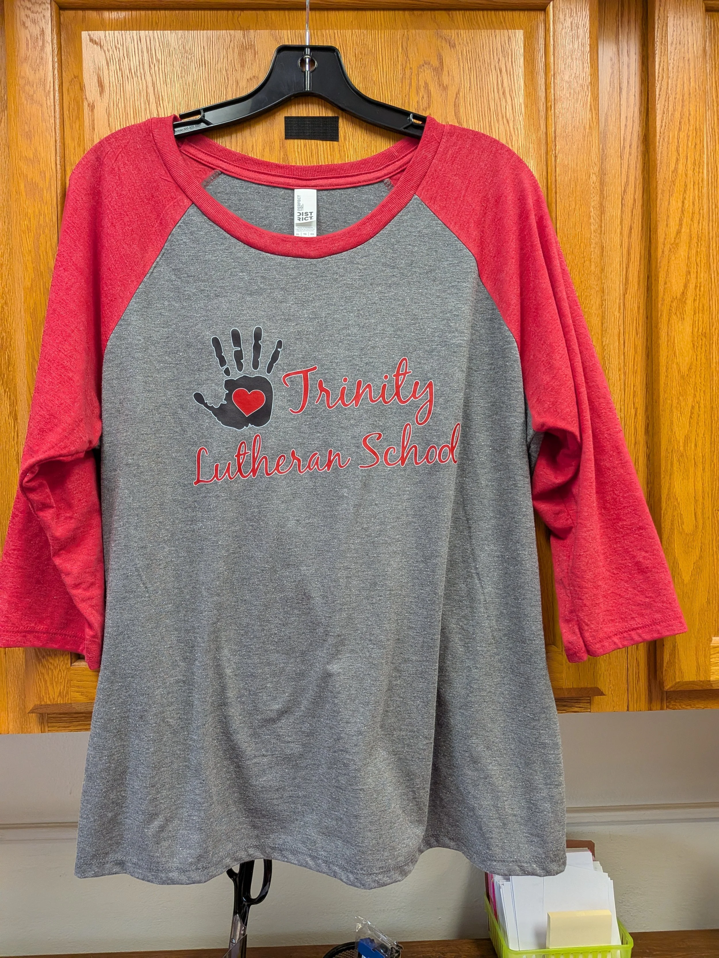 Red & Grey Baseball T - Adult XL