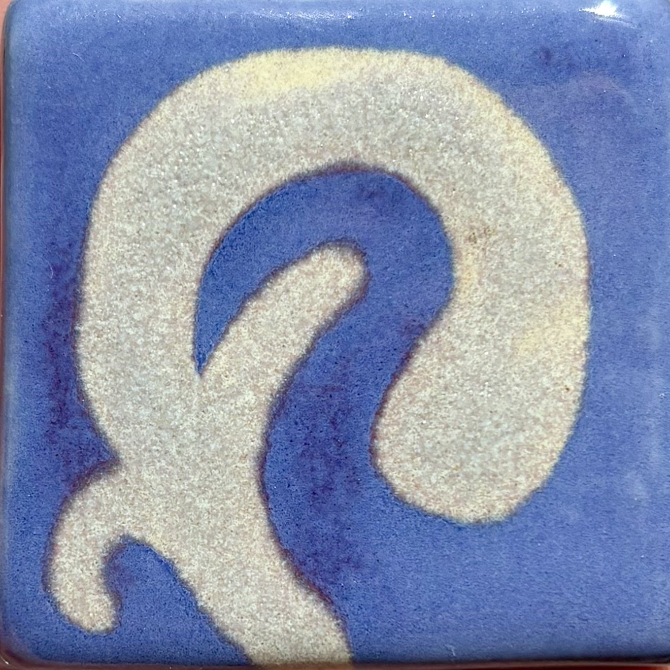 latex design, purple studio dipping glaze, brush on design w/ sage studio dipping glaze