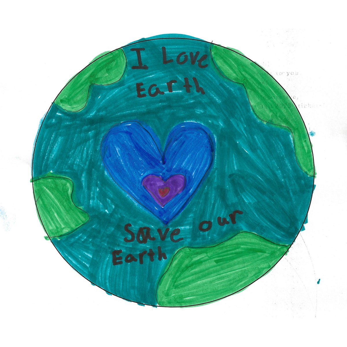 Hand-drawn planet earth with a rainbow crayon on Craiyon