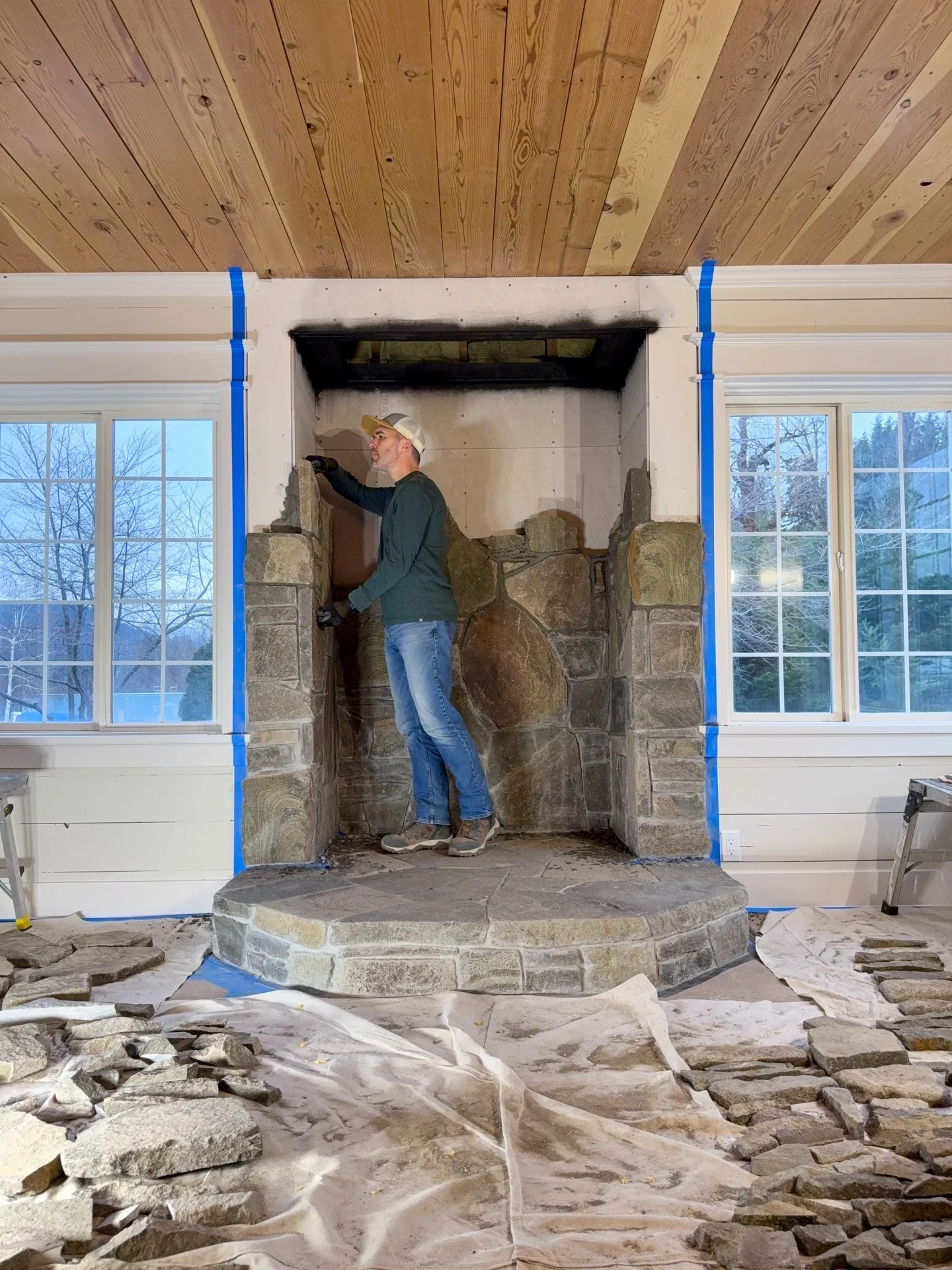 Progress on the latest project going back to the concept #millerstoneworks #masonry #stonemason #stonework #stonedesign