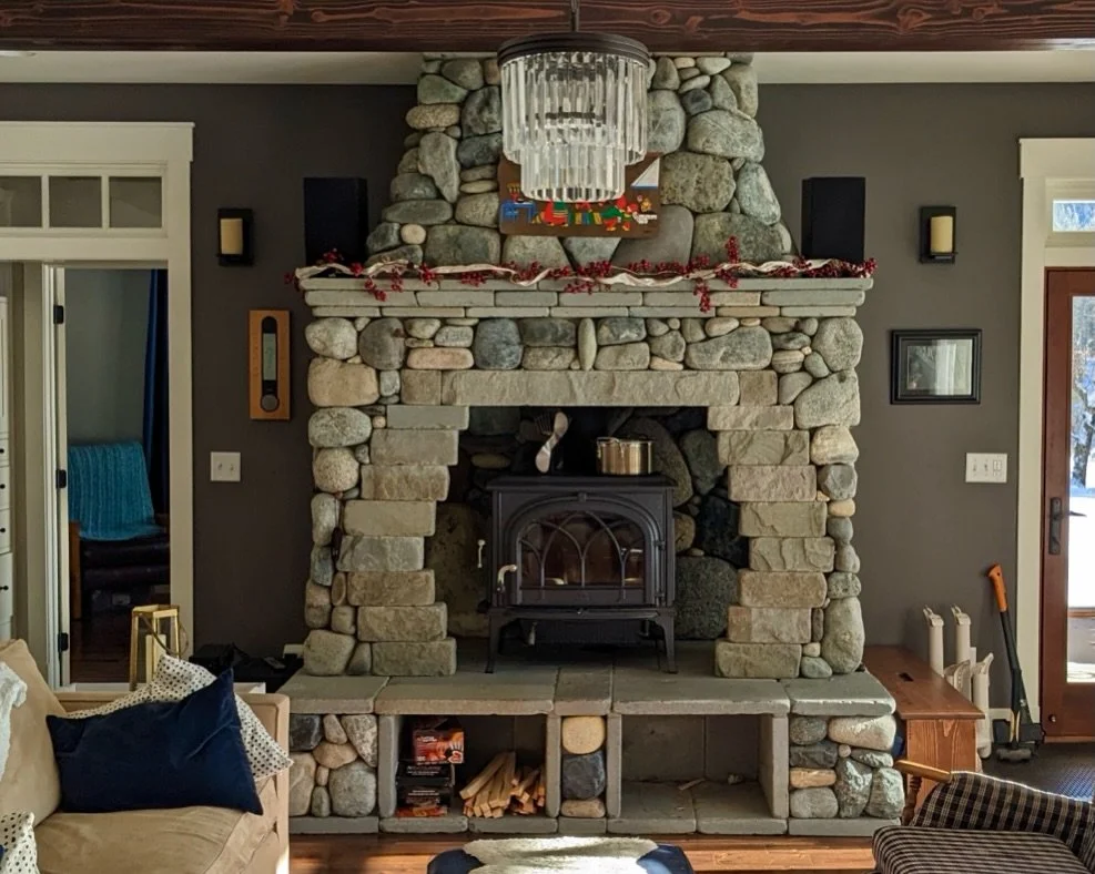 One of the more unique things we have built is this stone cave for a wood stone #millerstoneworks #woodstove #stonemasonry #stonedesign #stoneartist