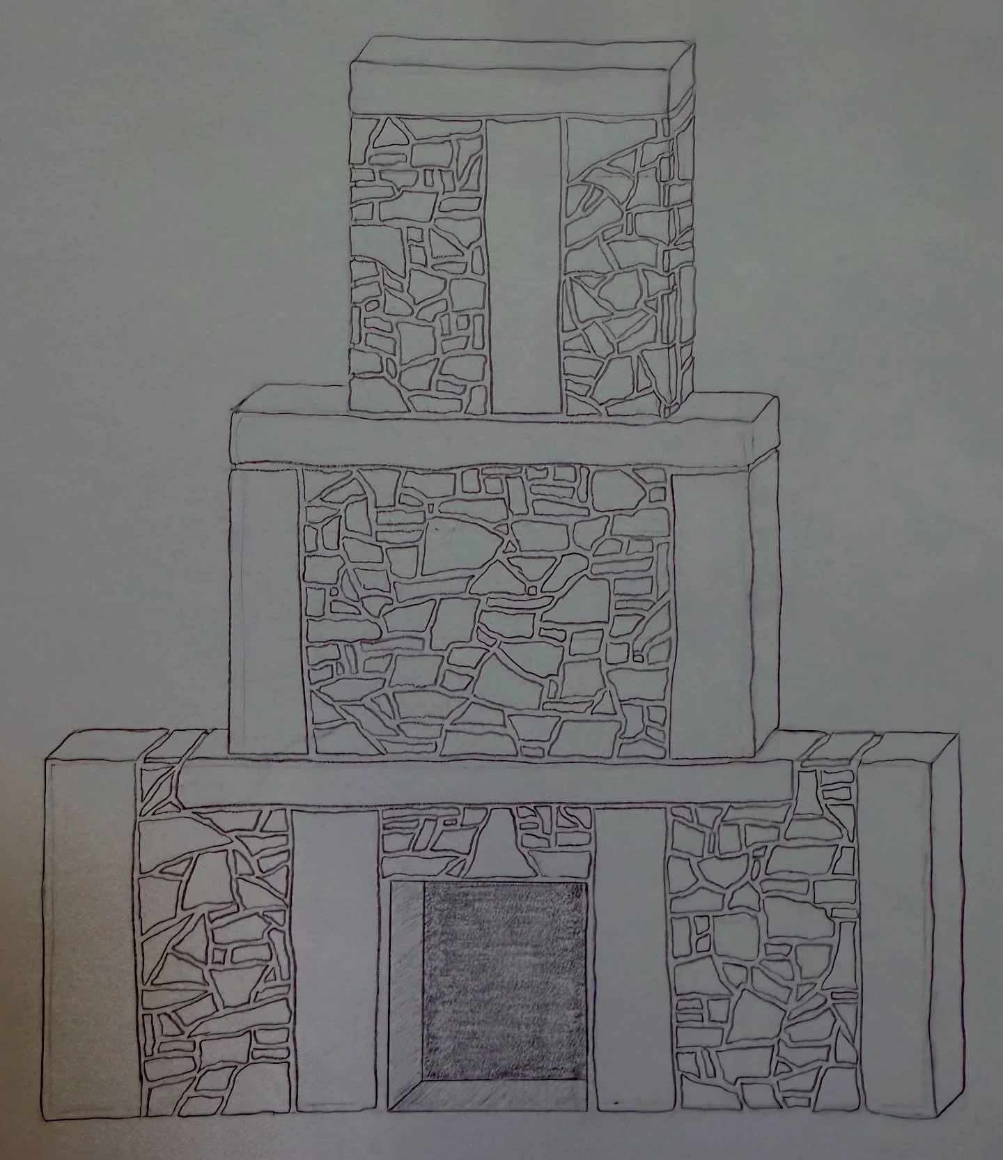 Fireplace sketch ideas from my old notebook when my dad and I started Miller Stoneworks back in 2008 #millerstoneworks #sketches #fireplace #masonry #stonemasonry