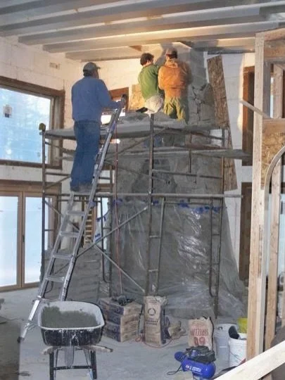 Now that I'm expanding the team, it has me thinking back to the few times I was lucky enough to have some great people involved, like @aaronfishburn. This is one of our first fireplaces #millerstoneworks #fireplace #teamwork #masonry #hiring